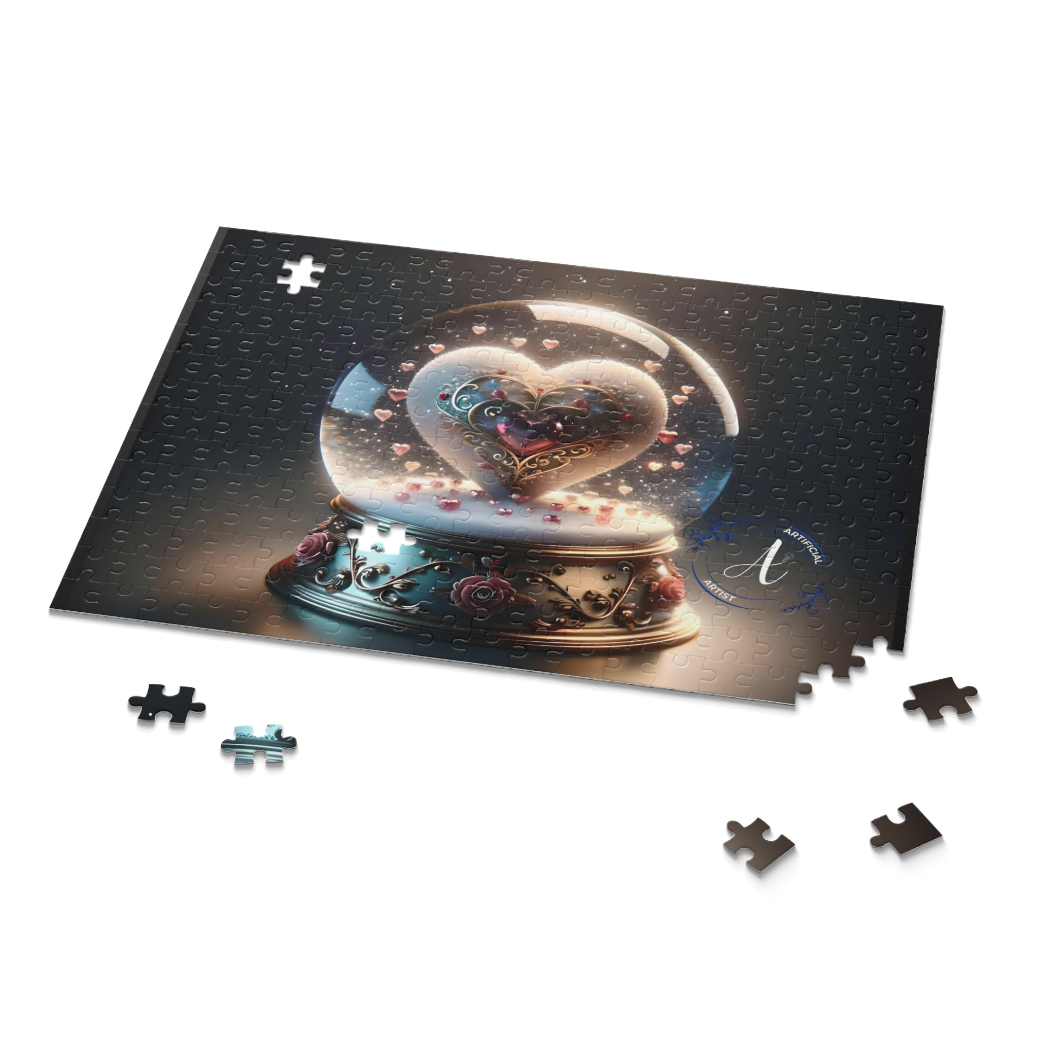 Heartfelt Horizons jigsaw puzzle by Artificial Artist in vibrant colors, available in 120, 252, or 500 pieces