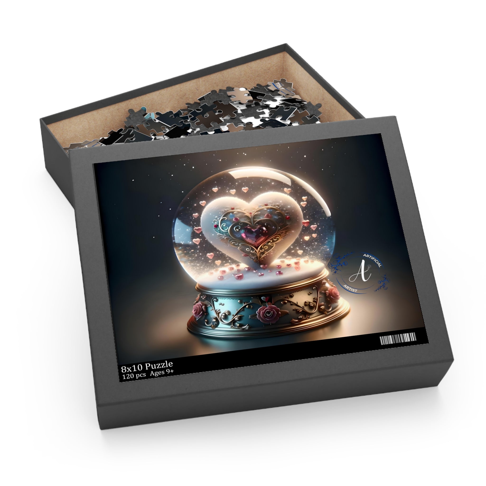 Heartfelt Horizons jigsaw puzzle by Artificial Artist in 120, 252, and 500 pieces featuring vibrant landscape design