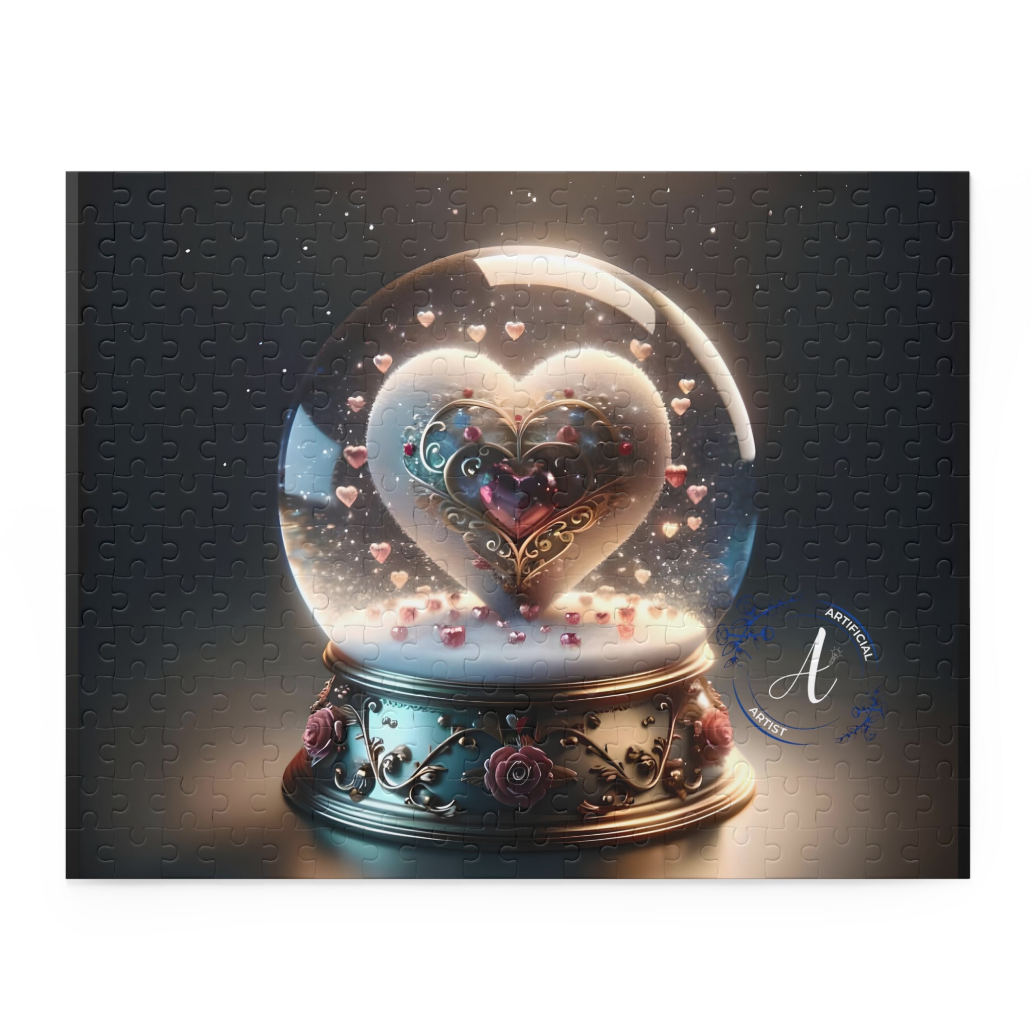 Heartfelt Horizons jigsaw puzzle by Artificial Artist in 120, 252, and 500 pieces with vibrant landscape design