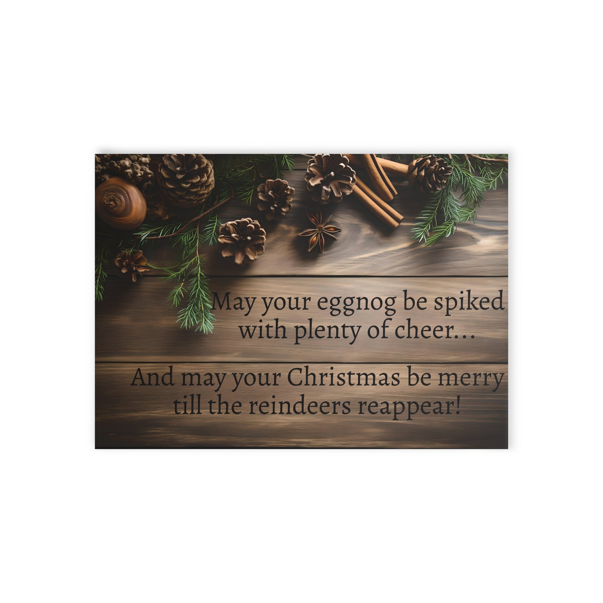 Premium two-sided matte Christmas holiday card by Artificial Artist, 6.9x4.9 inches, 300gsm paper, festive design.
