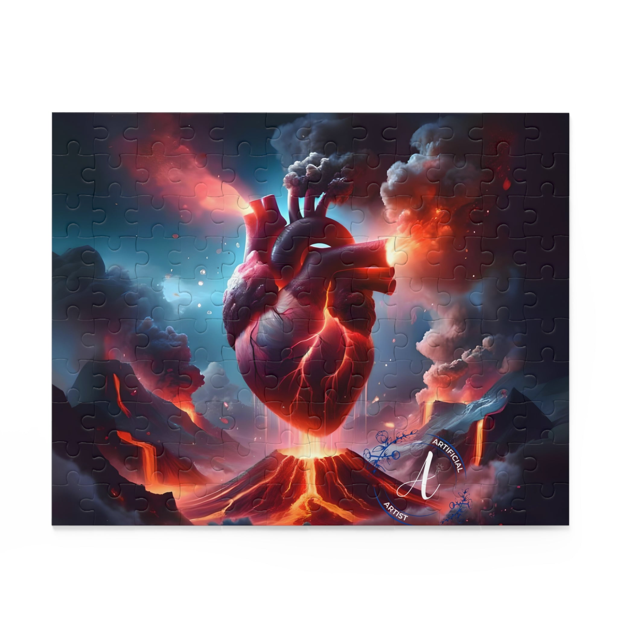 Colorful Emotions Erupt chipboard jigsaw puzzle by Artificial Artist, available in 120, 252, and 500 pieces.