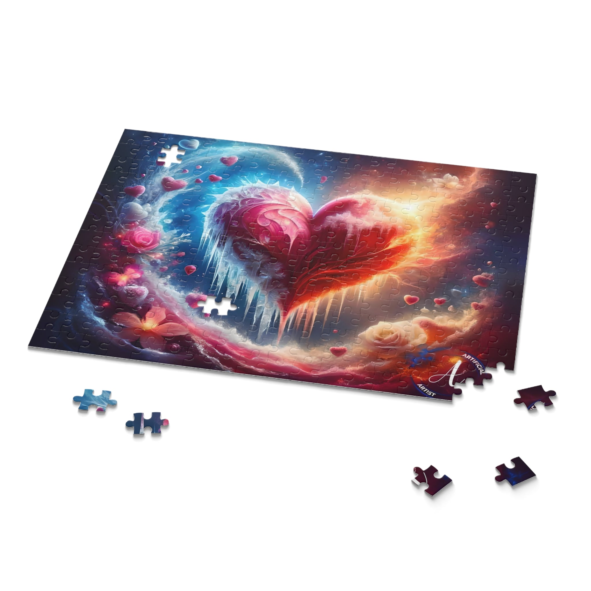 Heart's Revival chipboard jigsaw puzzles in three sizes: 120, 252, and 500 pieces, colorful design for ages 9+