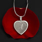 Stainless steel heart pendant necklace with custom engraving and gift box, from Artificial Artist.