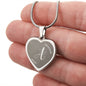Custom engraved polished stainless steel heart necklace with adjustable chain and gift box by Artificial Artist
