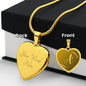 Custom engraved polished stainless steel heart necklace in a gift box by Artificial Artist