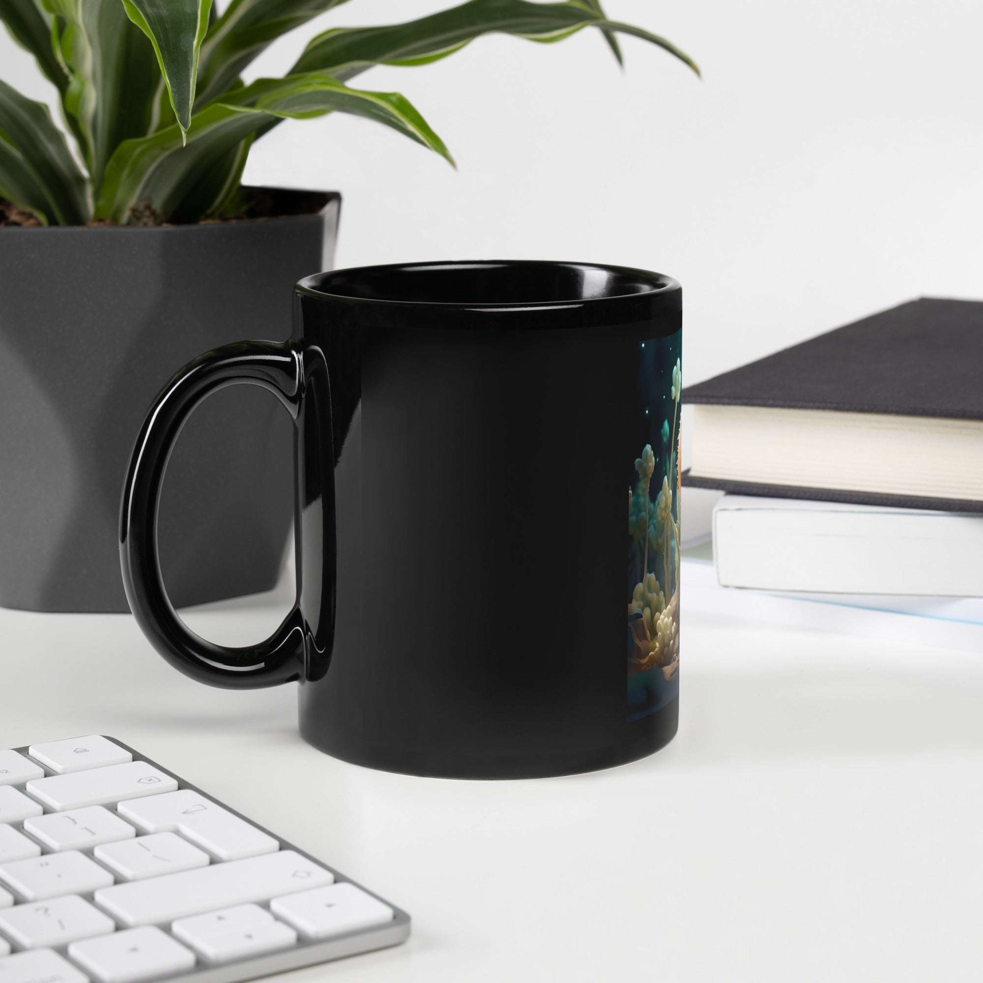 Black Glossy Ceramic Mug - 11oz & 15oz Coffee Tea Cup