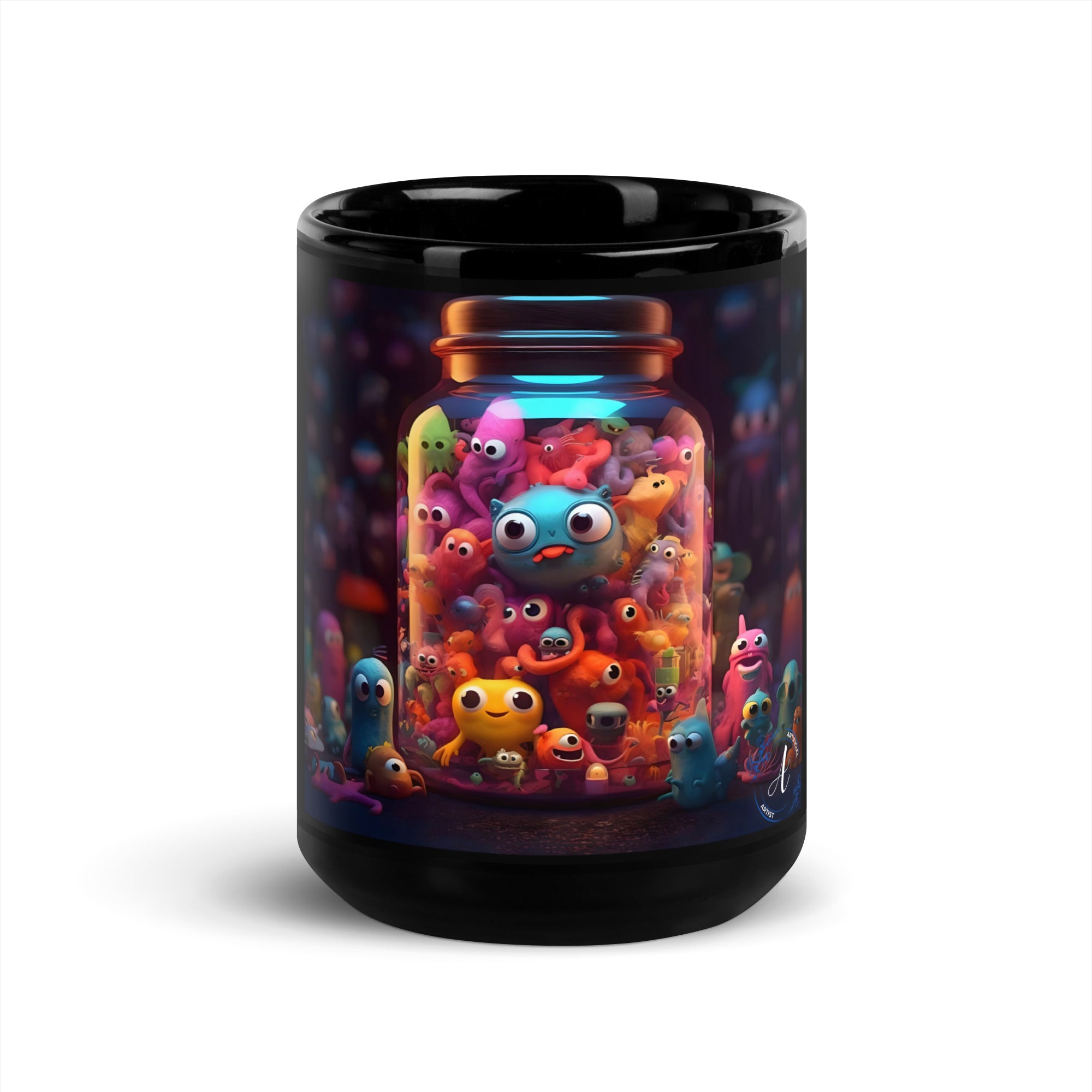 Black Glossy Ceramic Mug - 11oz & 15oz Coffee Tea Cup