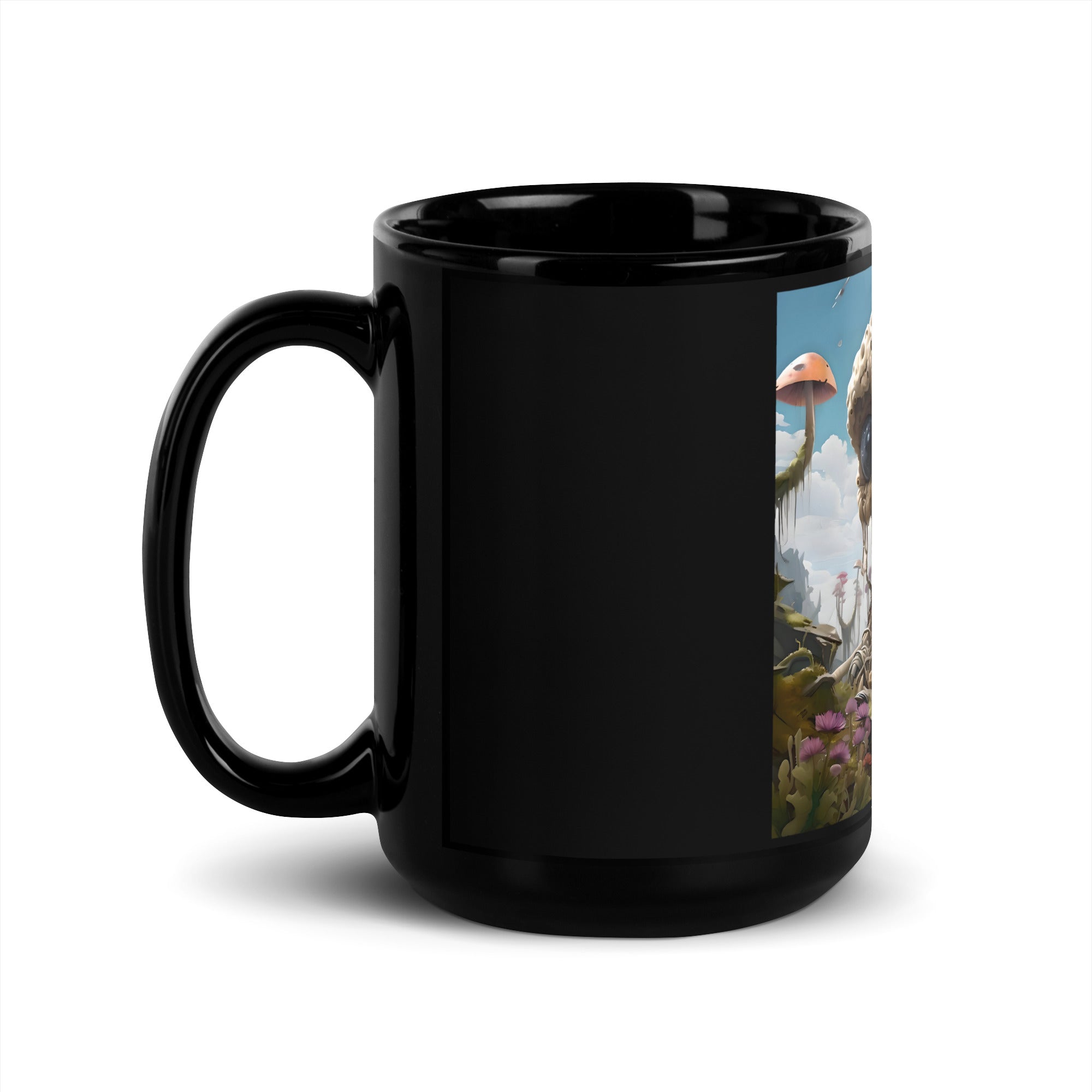 Black Glossy Ceramic Mug - 11oz & 15oz Coffee Tea Cup