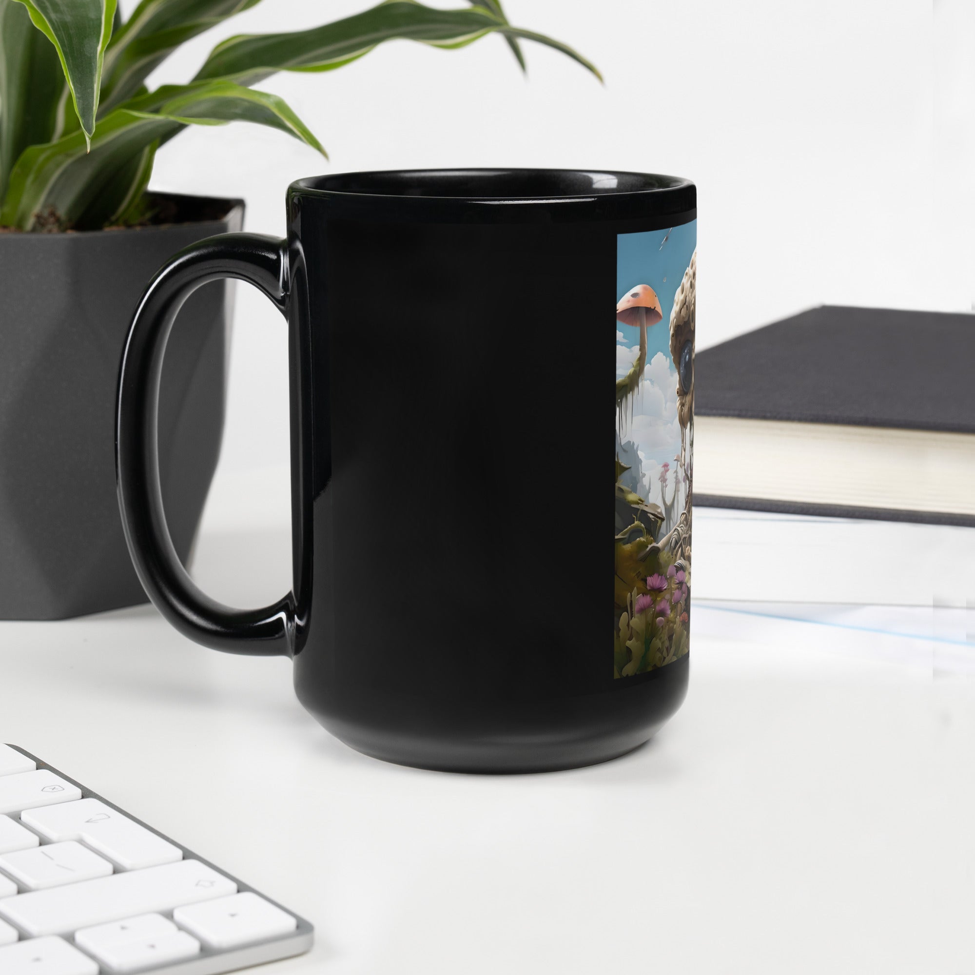 Black Glossy Ceramic Mug - 11oz & 15oz Coffee Tea Cup