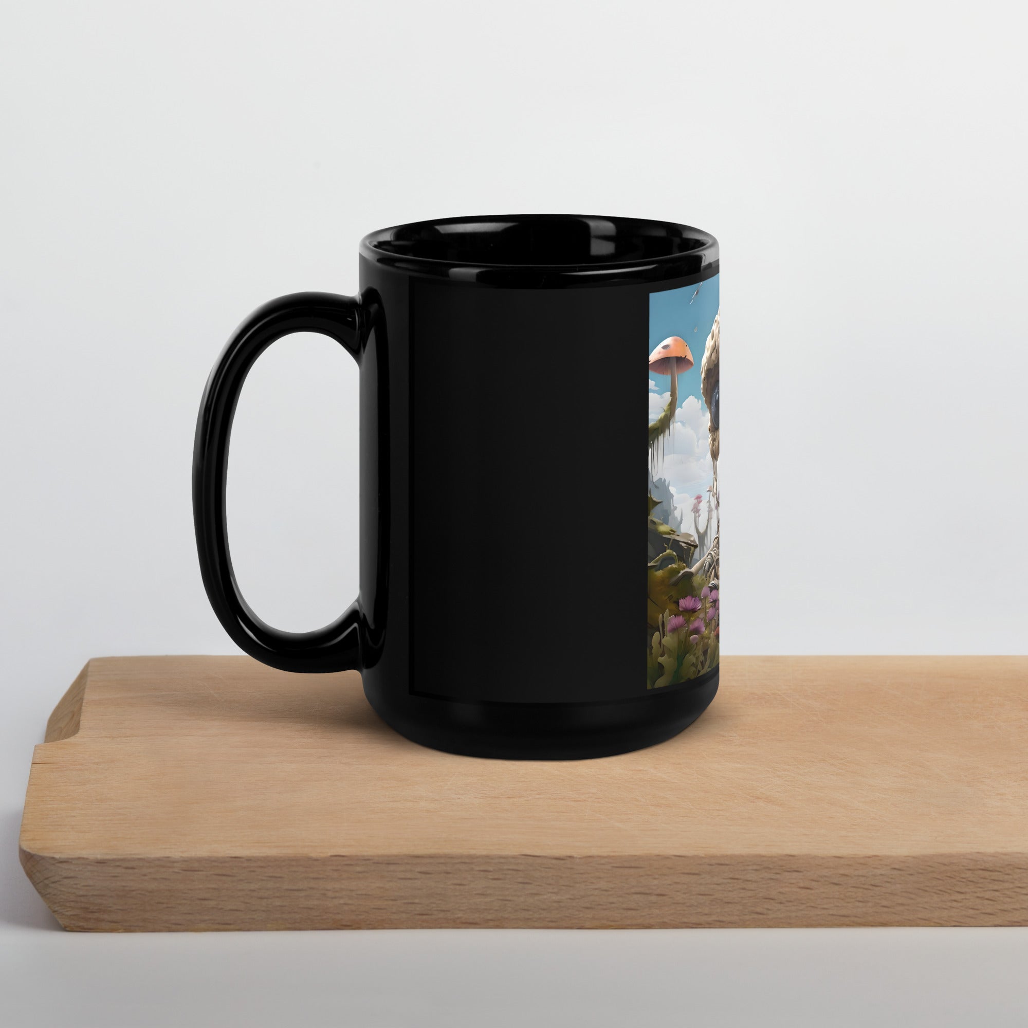 Black Glossy Ceramic Mug - 11oz & 15oz Coffee Tea Cup