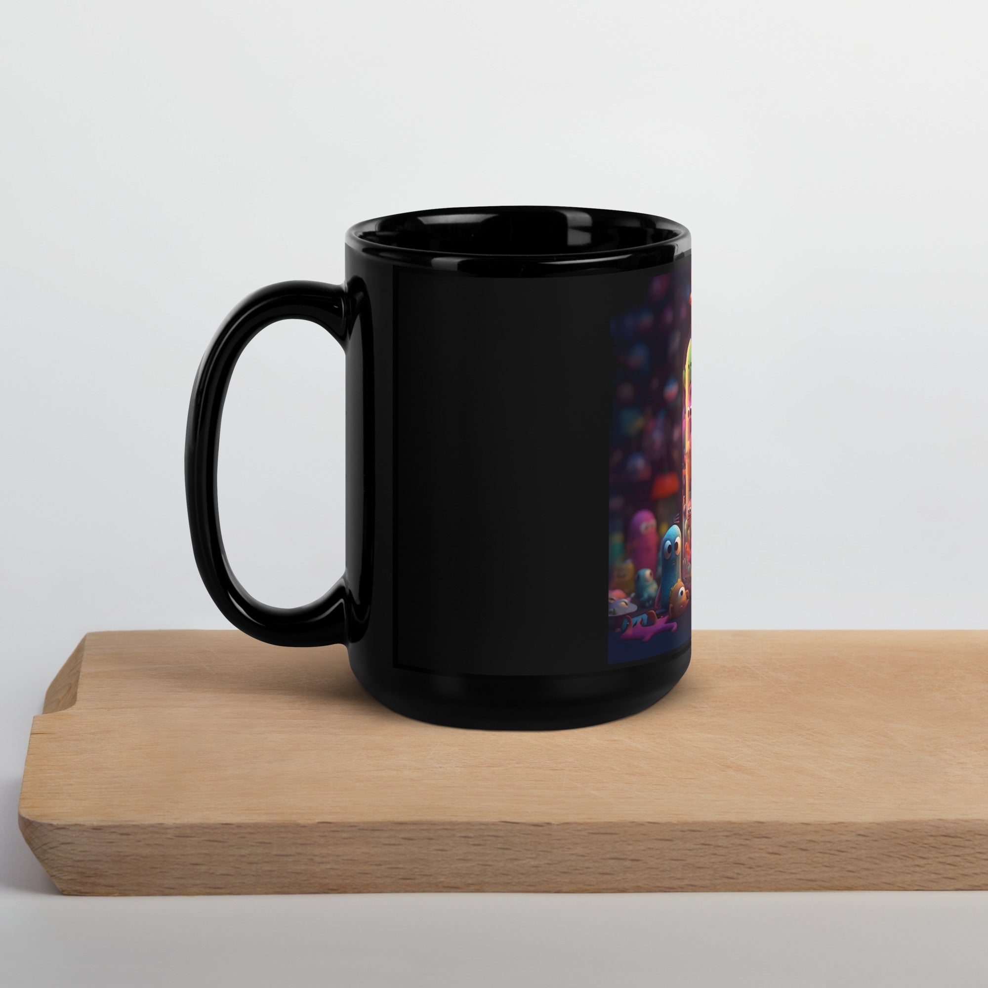 Black Glossy Ceramic Mug - 11oz & 15oz Coffee Tea Cup