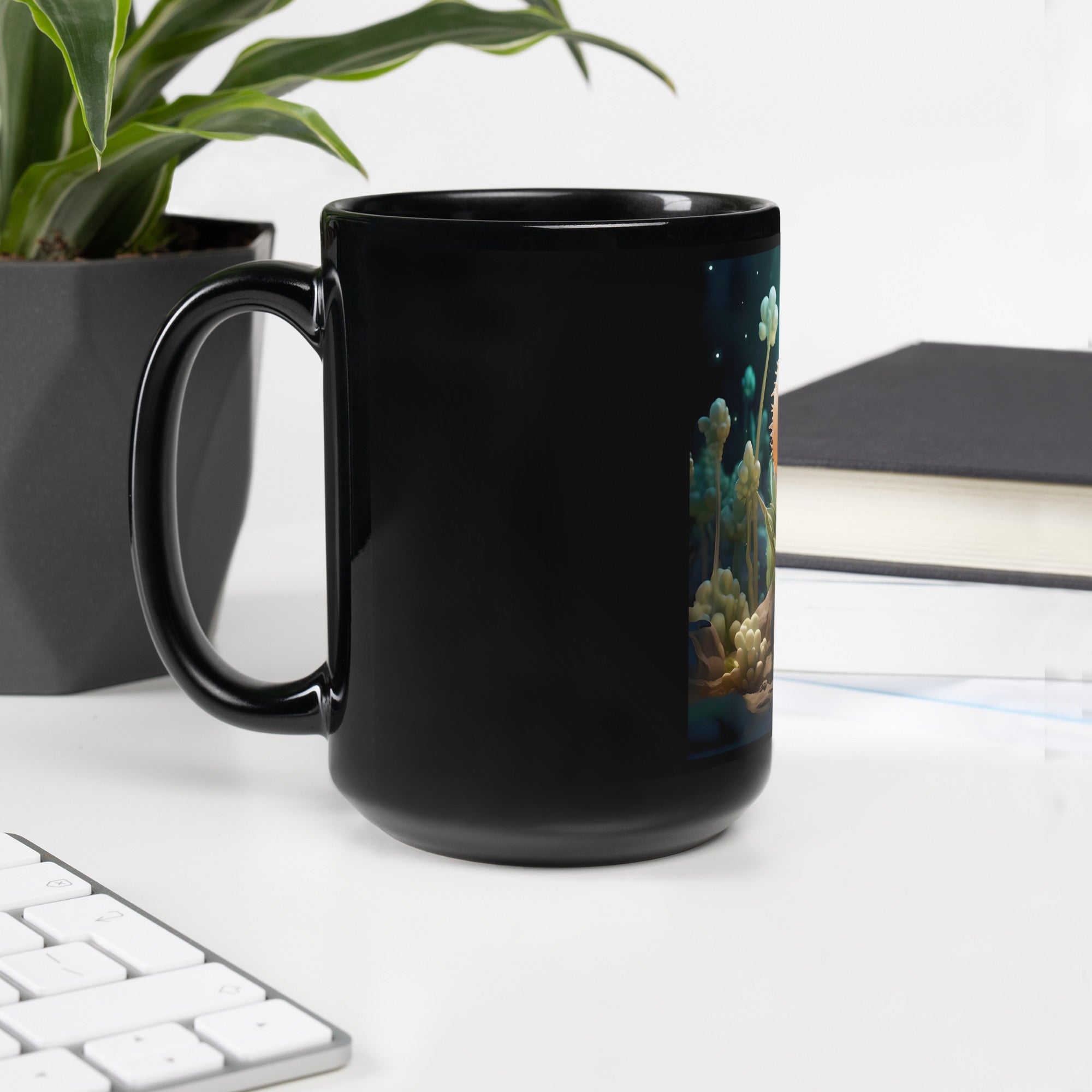 Black Glossy Ceramic Mug - 11oz & 15oz Coffee Tea Cup
