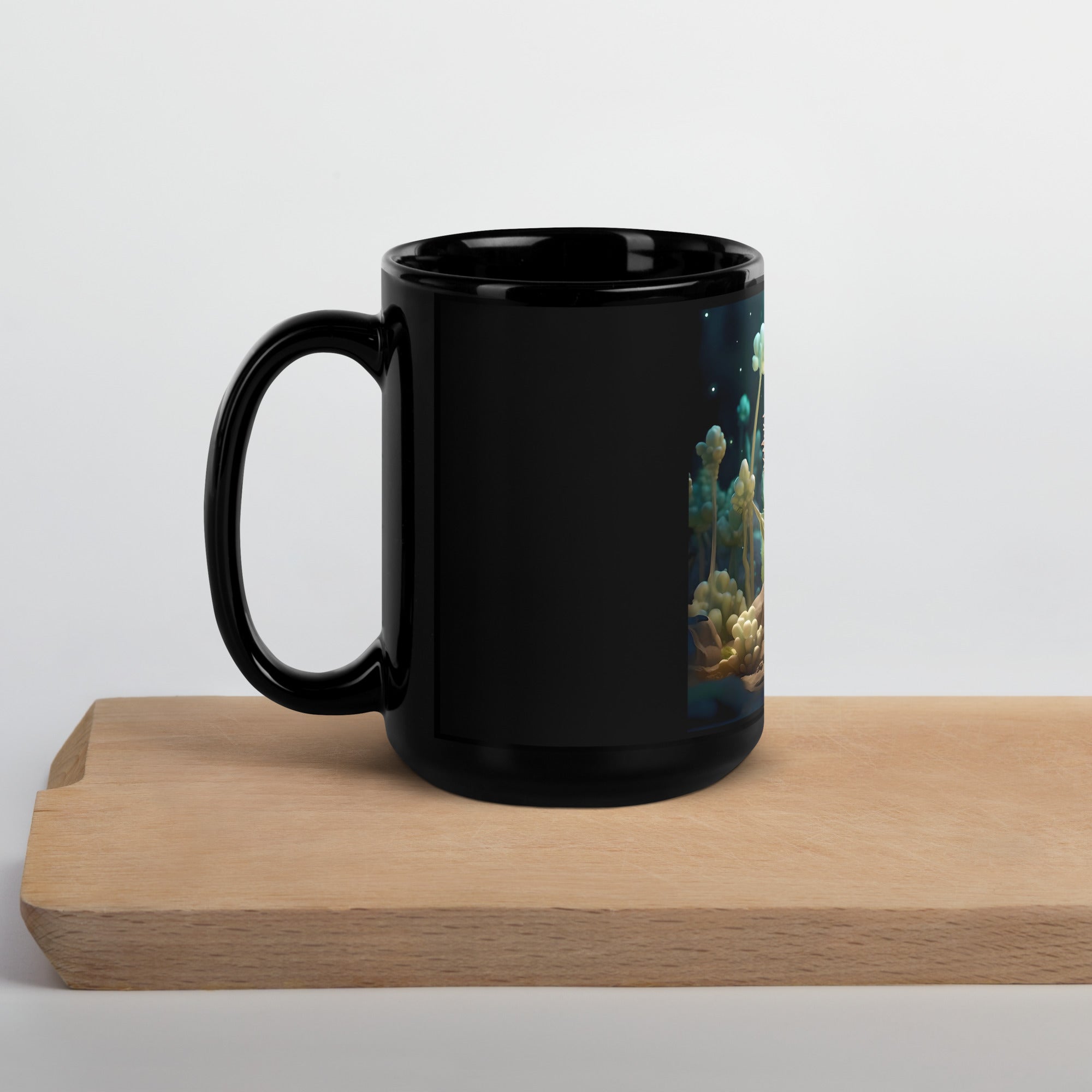 Black Glossy Ceramic Mug - 11oz & 15oz Coffee Tea Cup