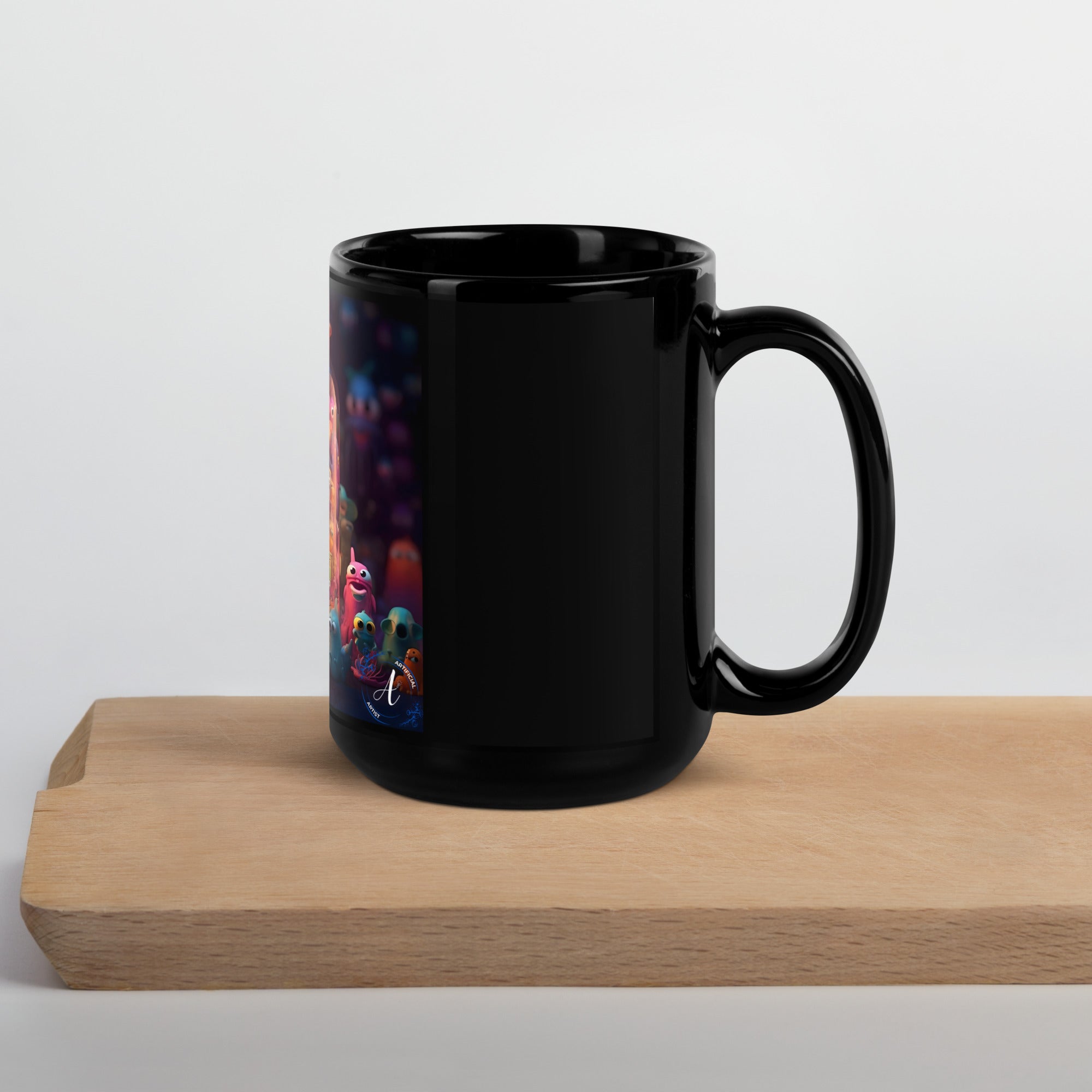 Black Glossy Ceramic Mug - 11oz & 15oz Coffee Tea Cup