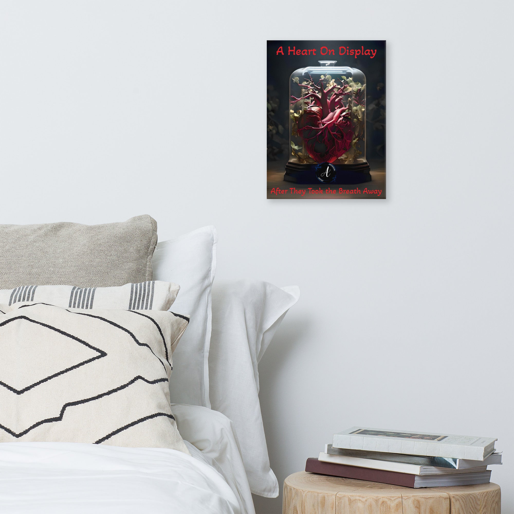 Heart on Display Canvas Print - Emotional Wall Art - 12x16"