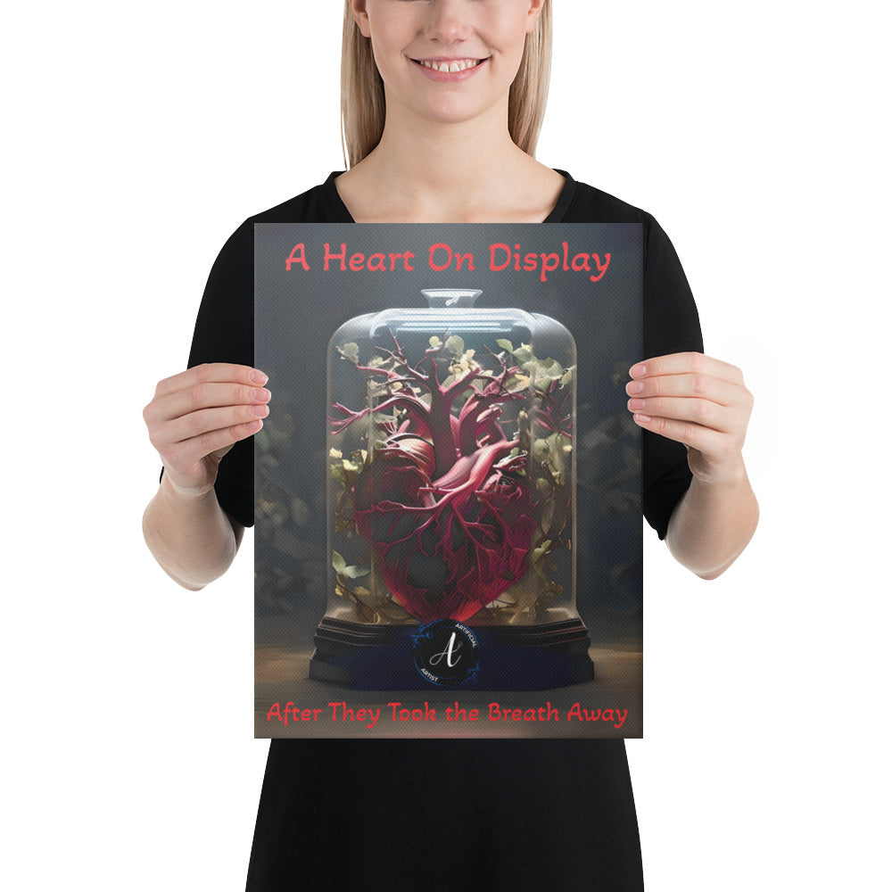 Emotional heart-themed canvas print by Artificial Artist, 12x16", vibrant colors, perfect for home decor.