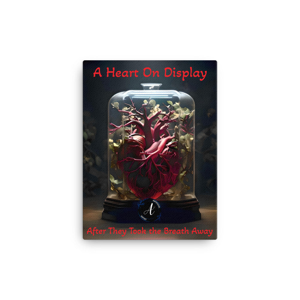 Emotional heart-themed canvas print by Artificial Artist in vibrant colors, size 12x16 inches for home decor.