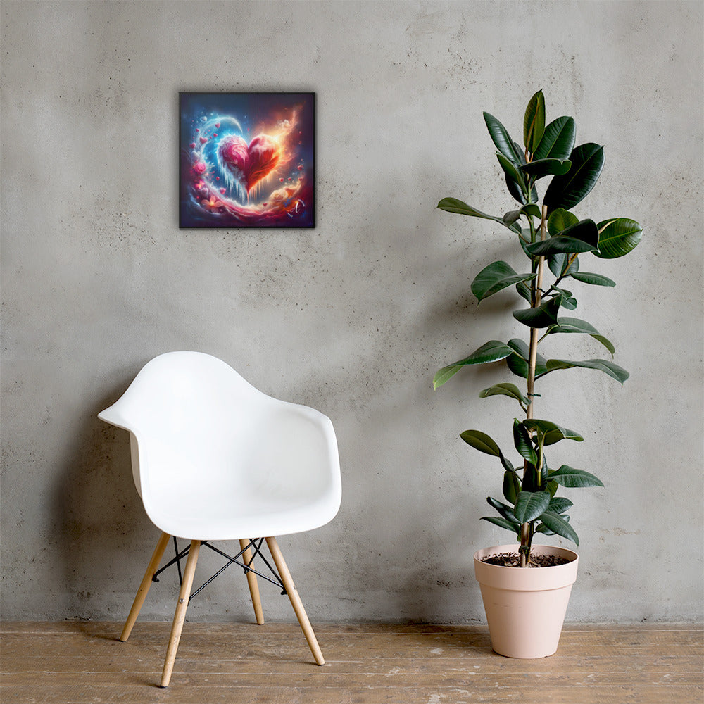 Colorful emotional art canvas print by Artificial Artist, available in 12x12 and 16x16 sizes, acid-free and fade-resistant.