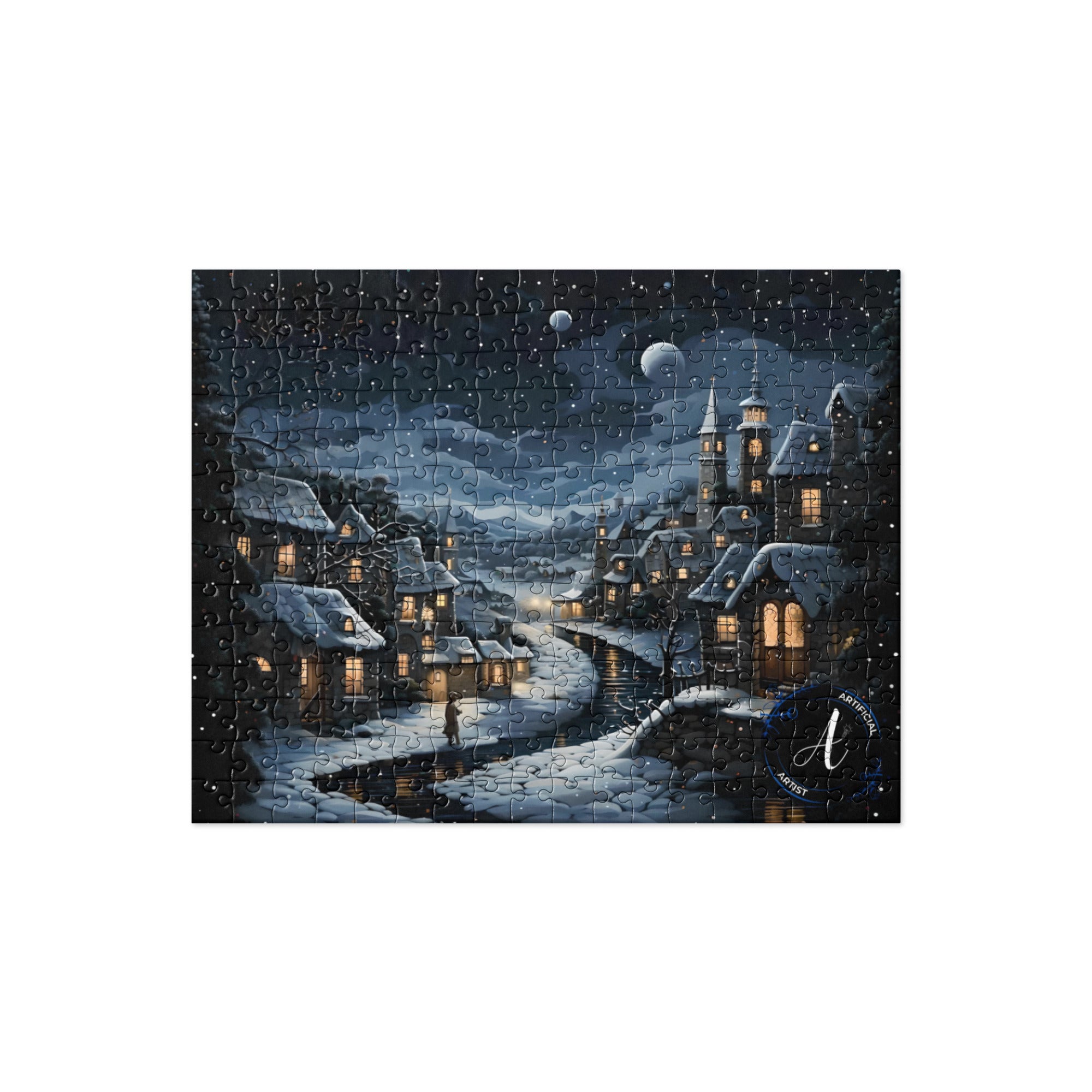 Premium Moonlit Town Jigsaw Puzzle 252 Pieces - Family Game