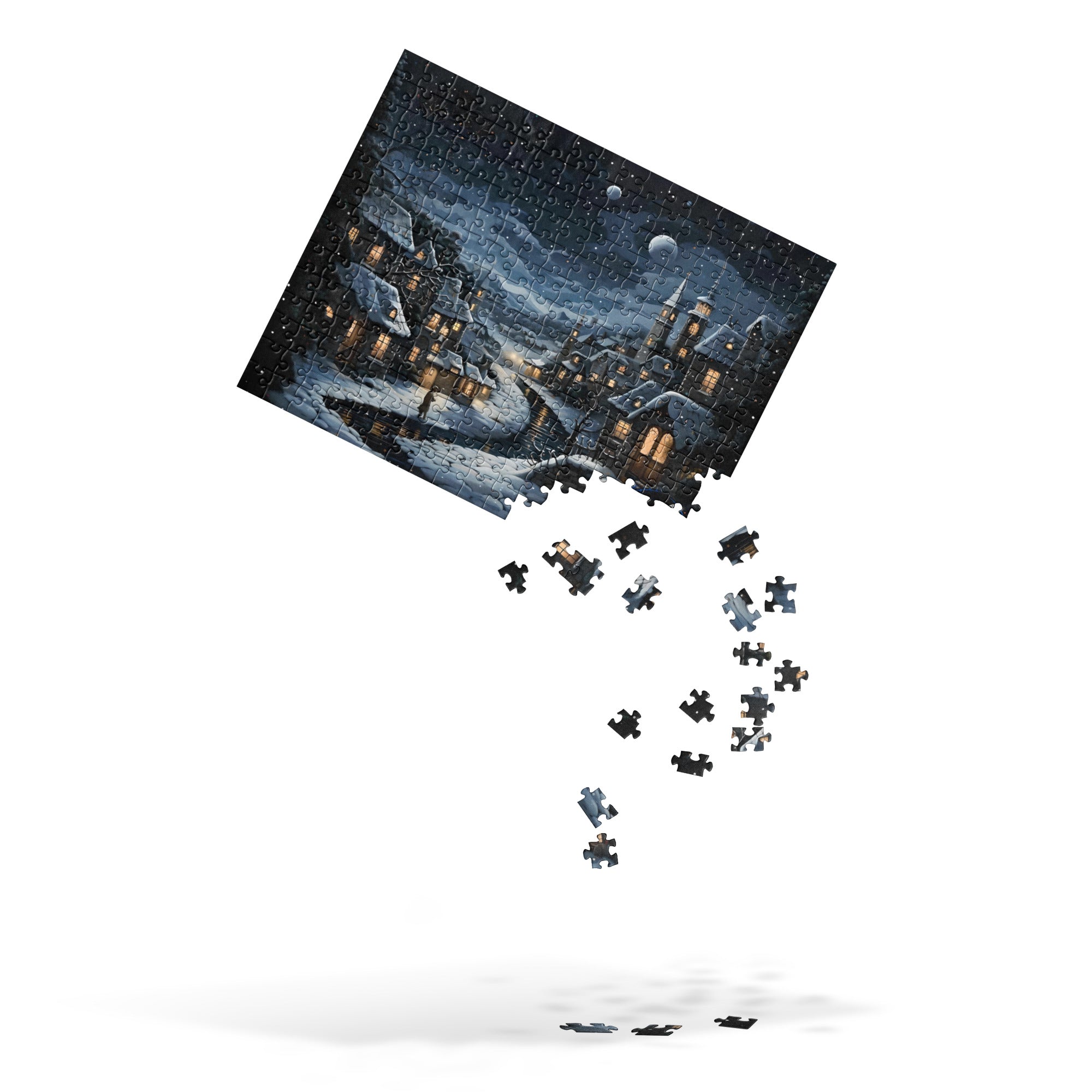 Premium Moonlit Town Jigsaw Puzzle 252 Pieces - Family Game