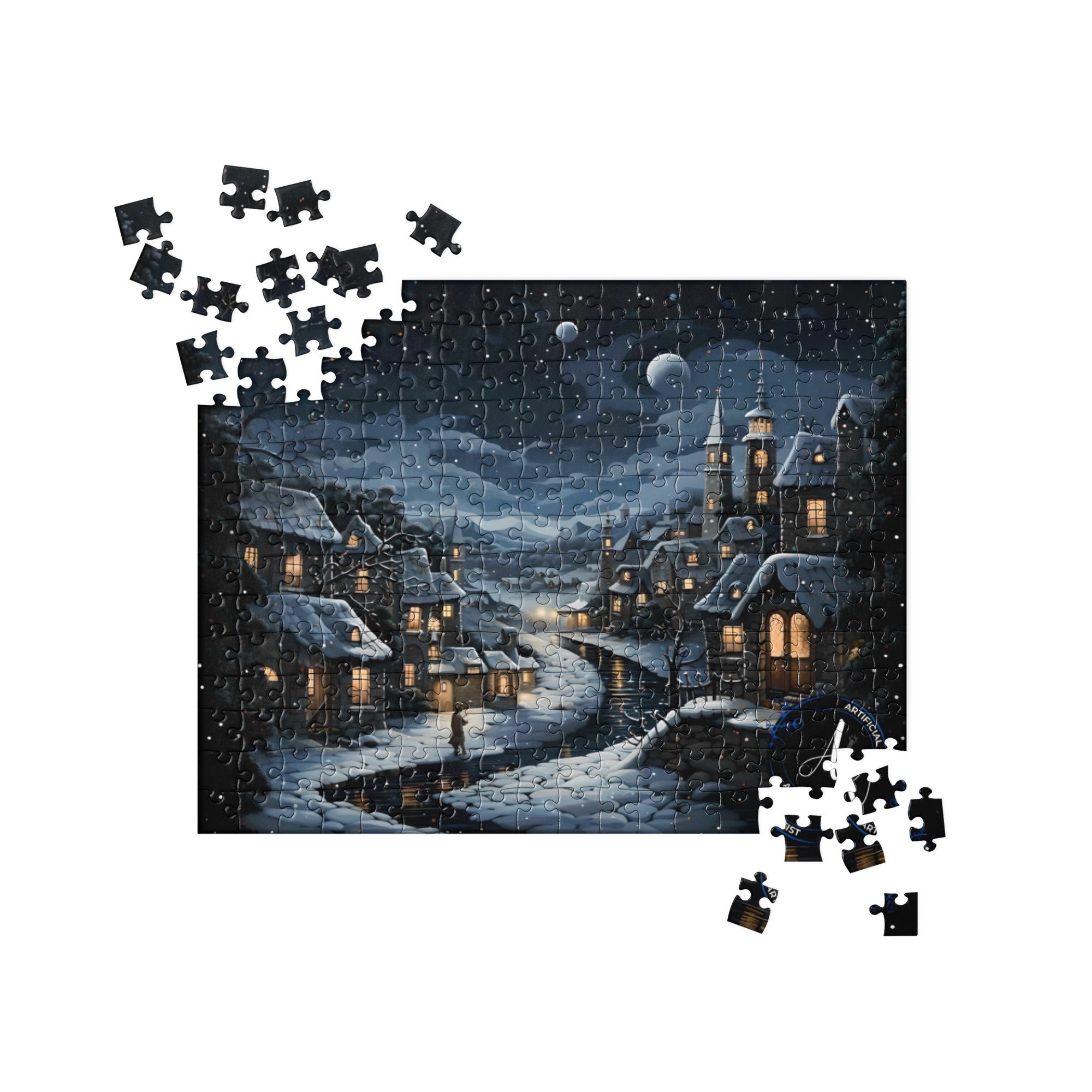 Premium Moonlit Town Jigsaw Puzzle 252 Pieces - Family Game