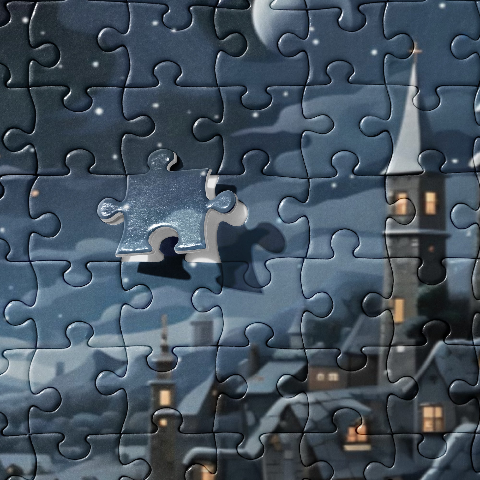 Premium Moonlit Town Jigsaw Puzzle 252 Pieces - Family Game
