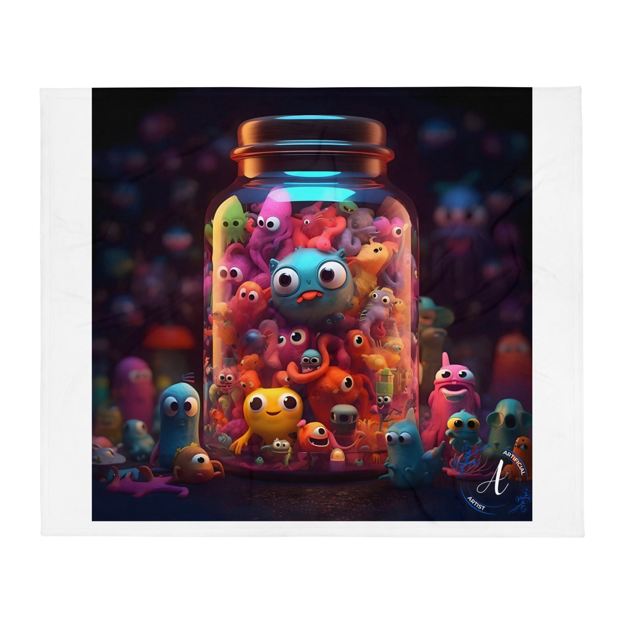 Jar of Friends Throw Blanket - Soft Polyester Art Print Blanket