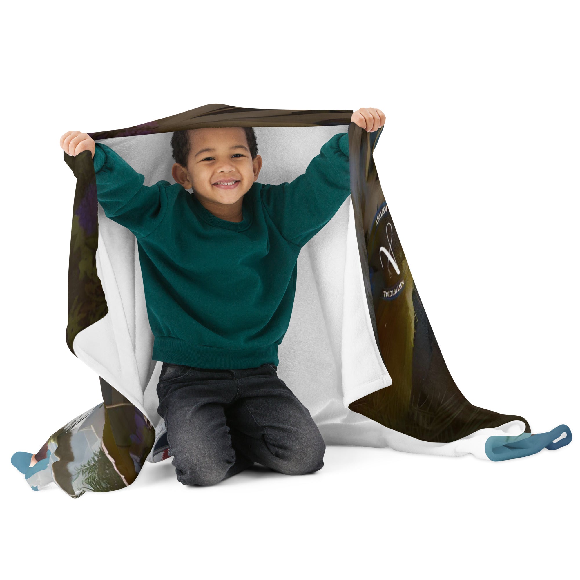 Alien Art Throw Blanket - Soft Polyester Digital Print Design