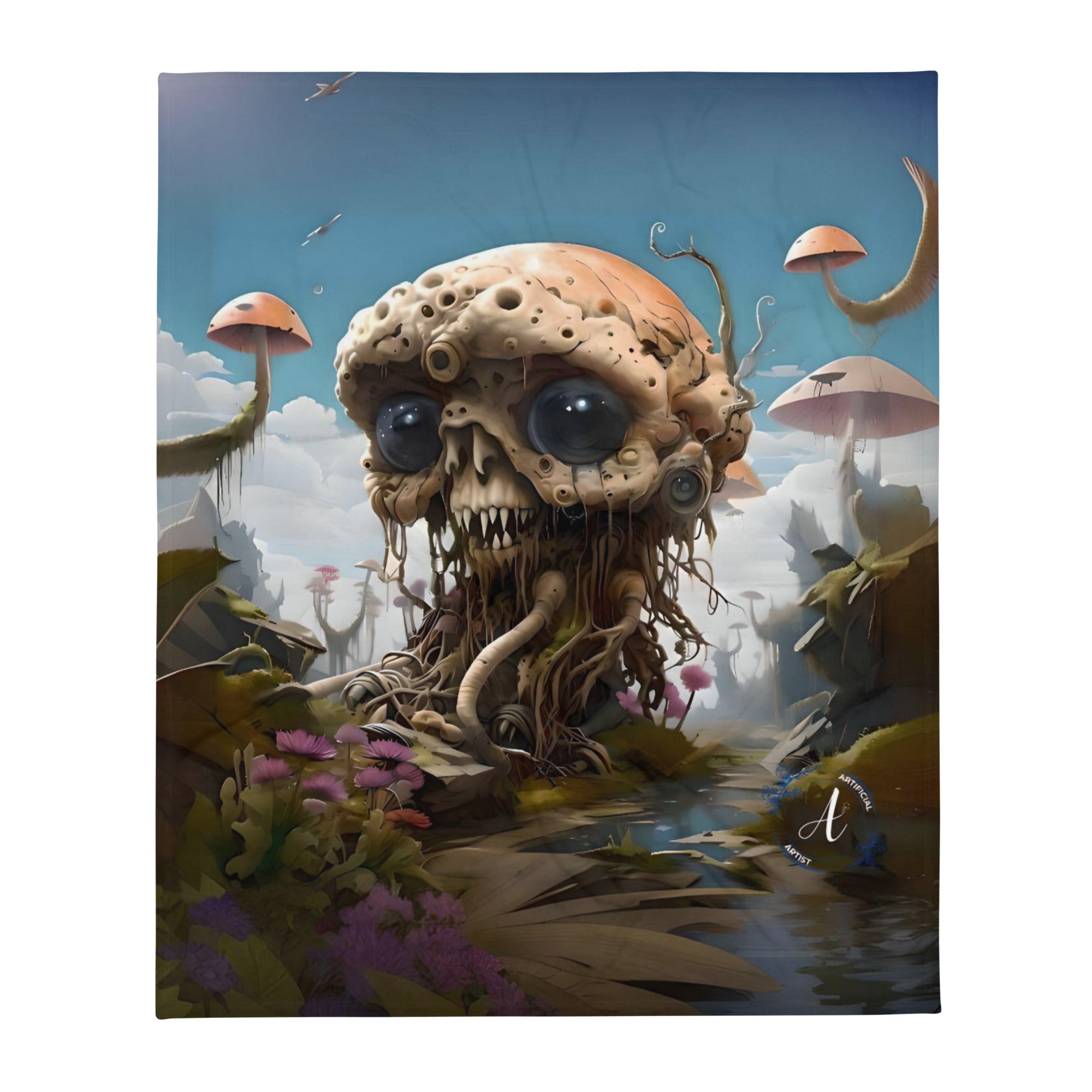 Alien Art Throw Blanket - Soft Polyester Digital Print Design