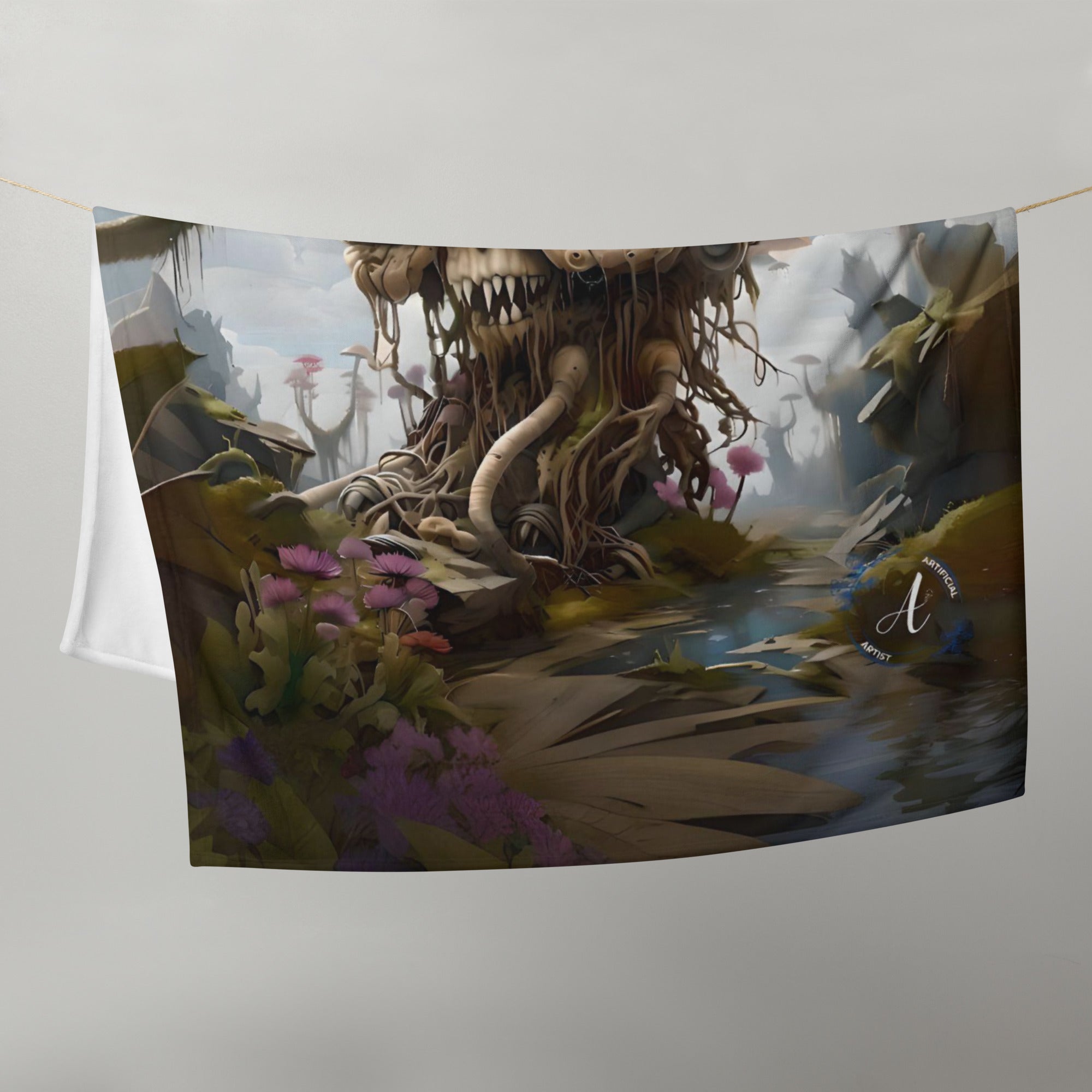 Alien Art Throw Blanket - Soft Polyester Digital Print Design