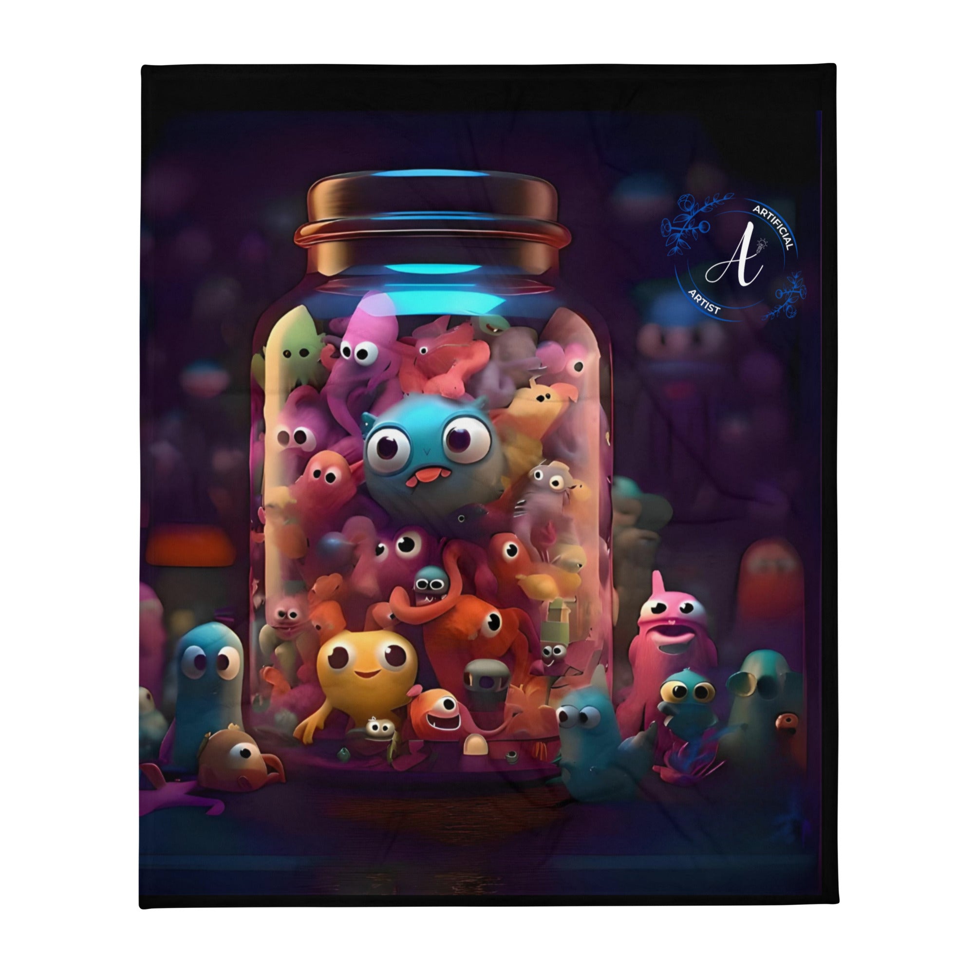 Jar of Friends Throw Blanket - Soft Polyester Art Print Blanket