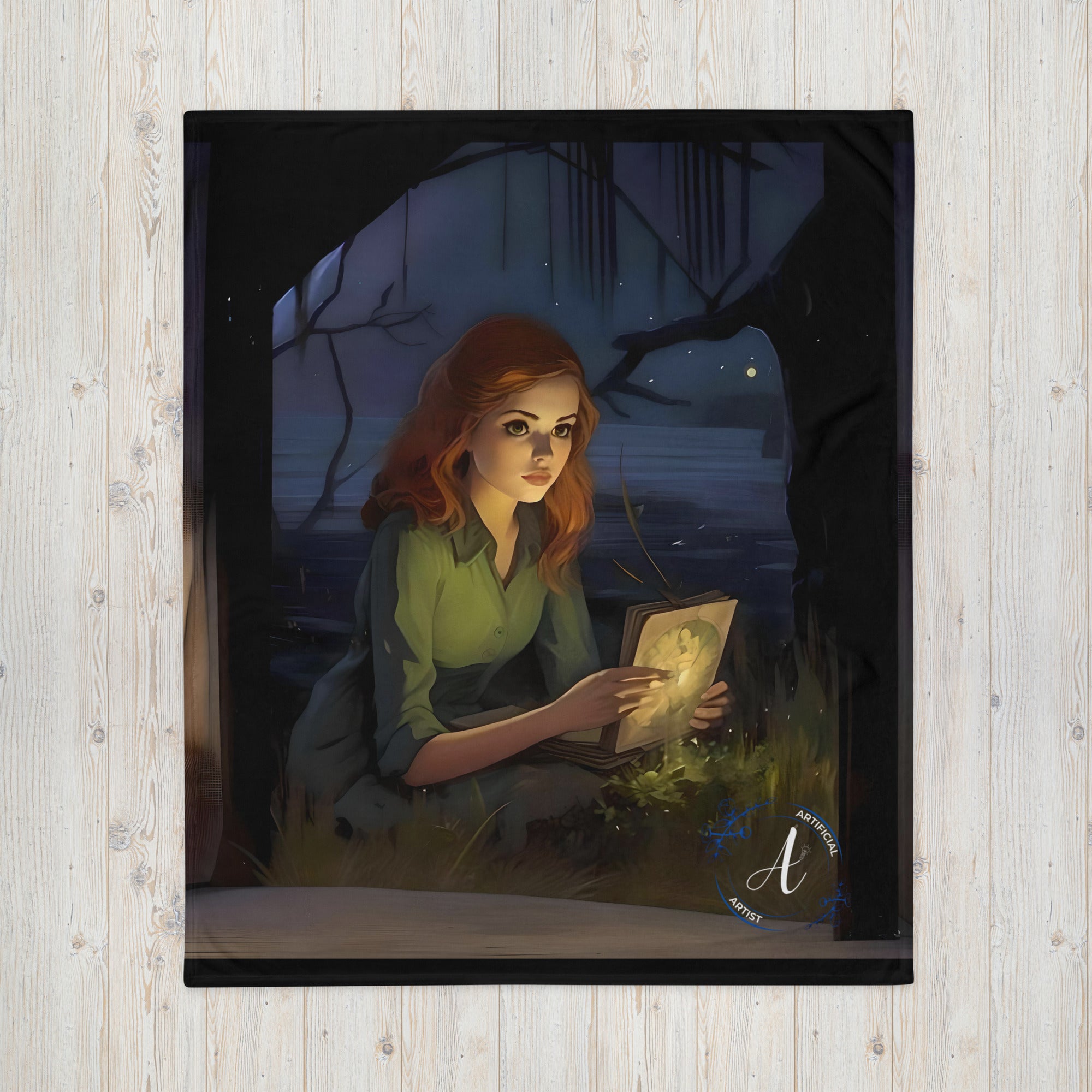 Soft polyester Alice in Wonderland throw blanket in whimsical design, available in two sizes.