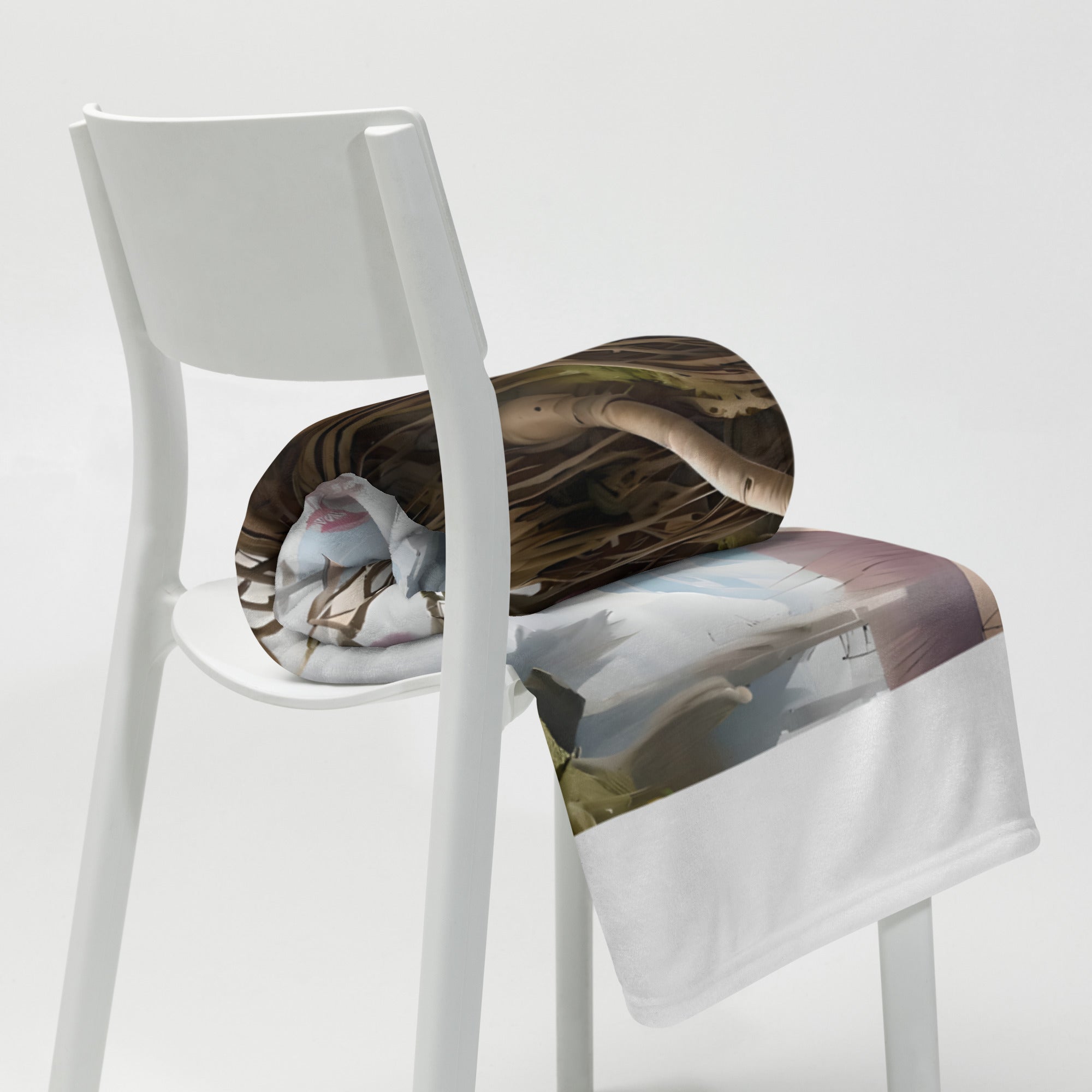 Alien Art throw blanket in soft polyester, featuring a vibrant digital print design, size 60″×80″ by Artificial Artist.