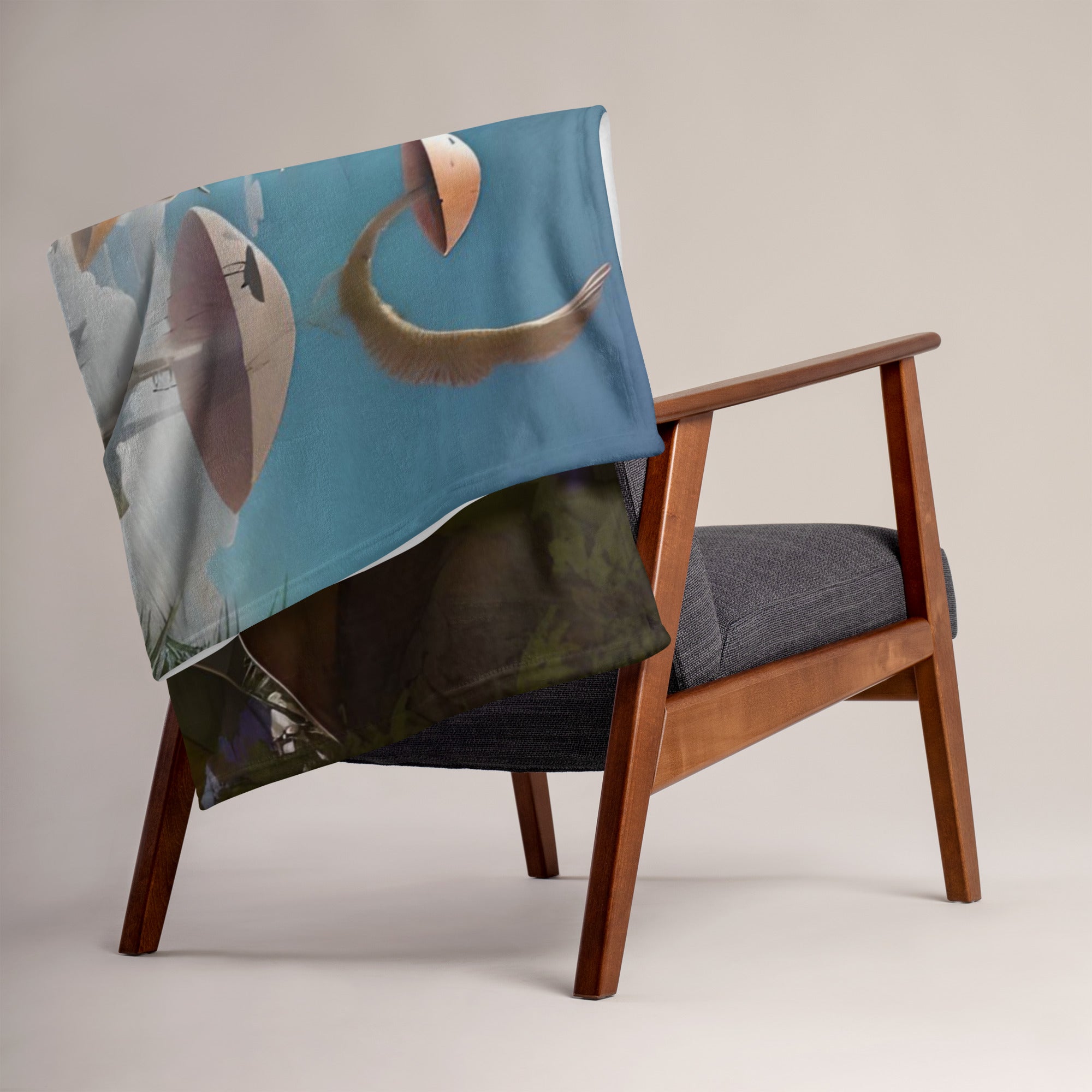 Alien-themed soft polyester throw blanket with a vibrant digital print, available in horizontal and vertical styles.