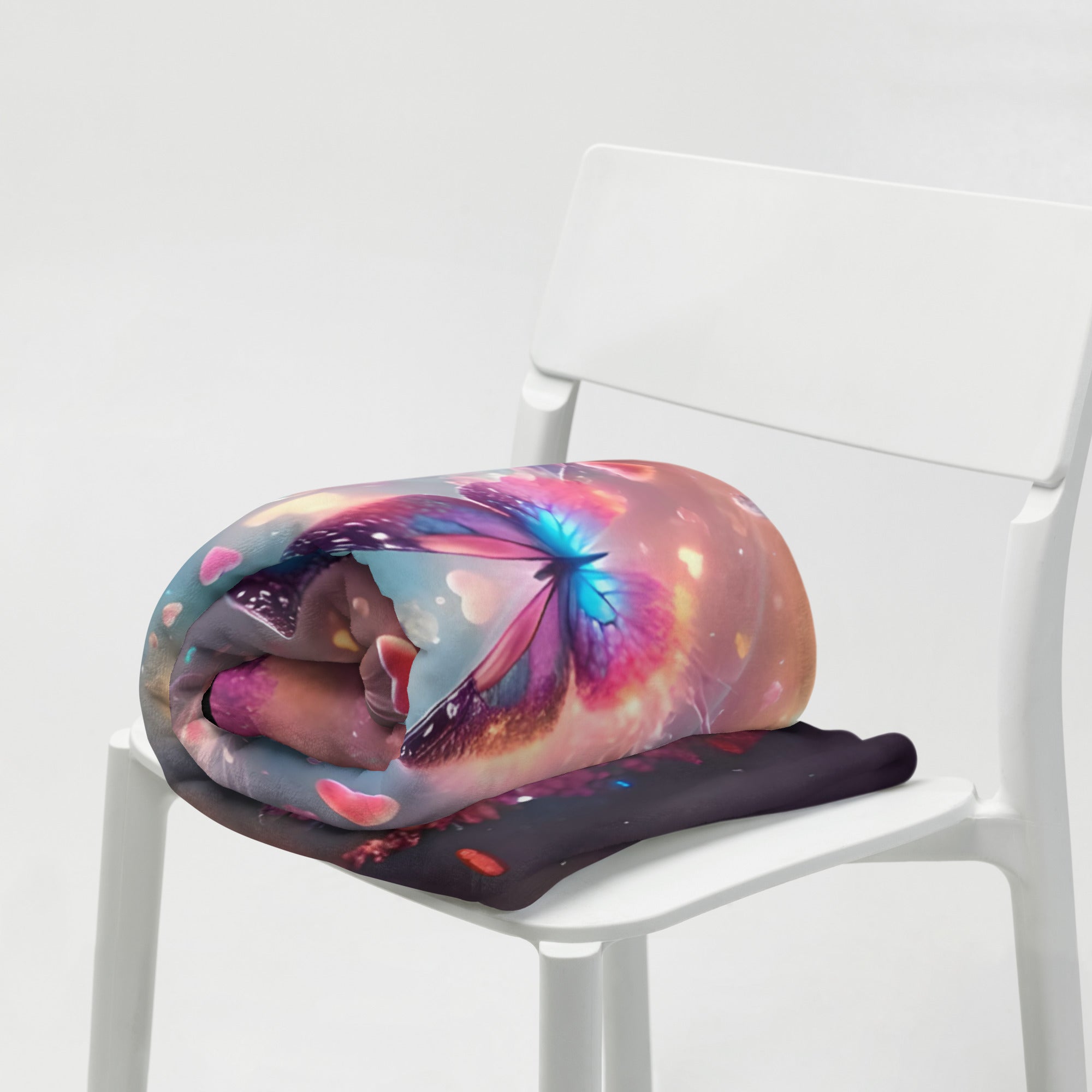 Butterfly Hearts Silk Touch Throw Blanket - Vibrant Print