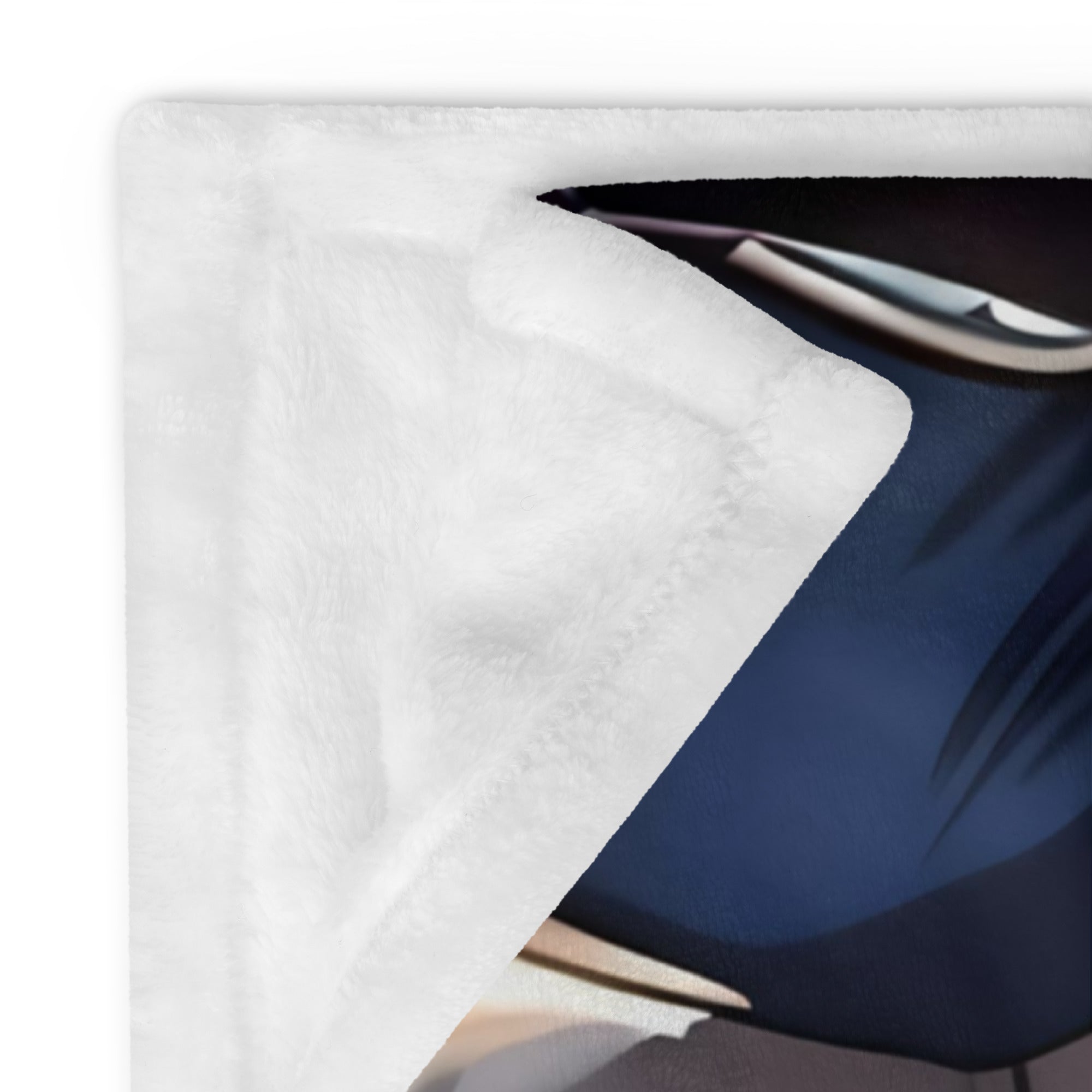 Blue polyester throw blanket featuring Dallas Cowboys logo and Dak Prescott design, available in two sizes.