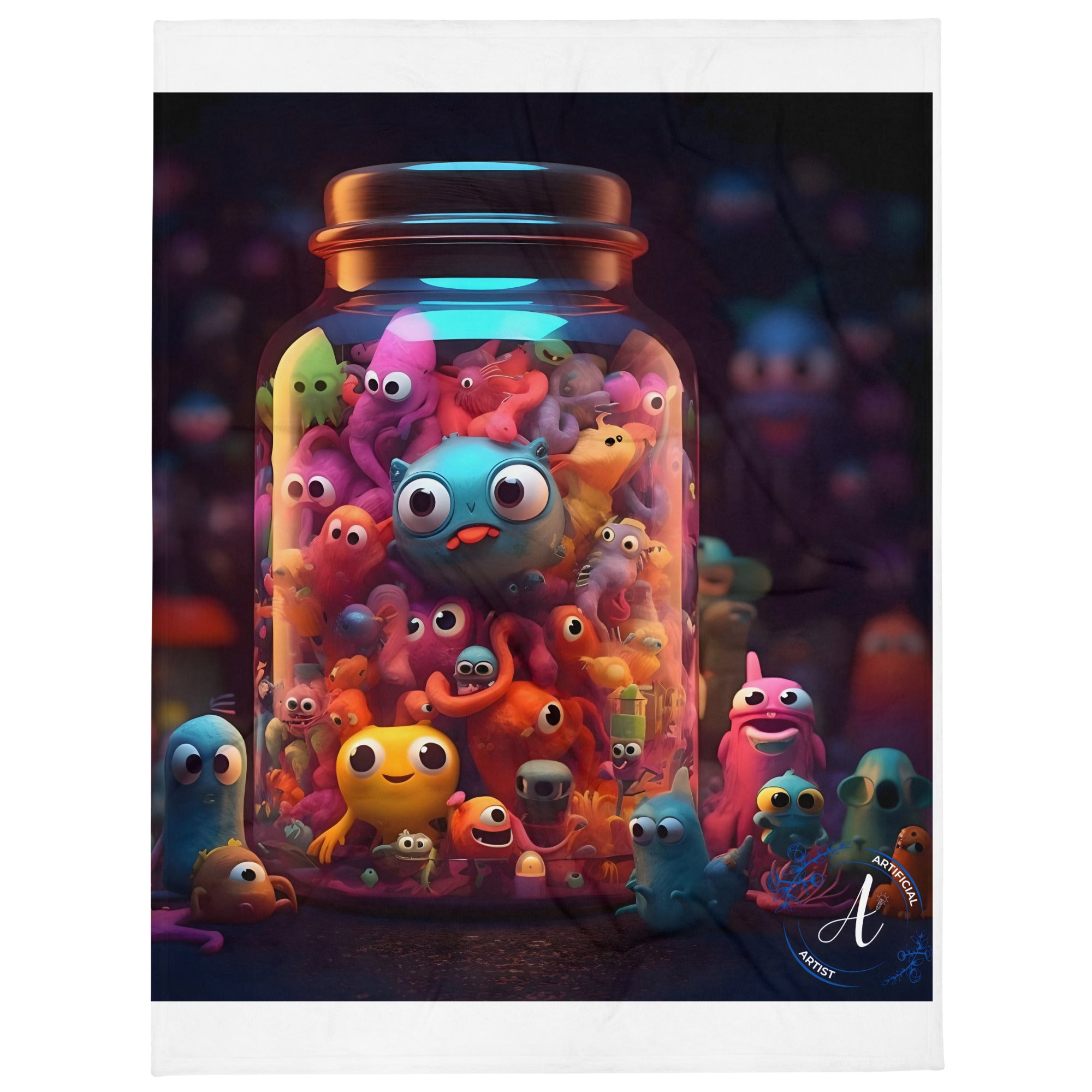 Jar of Friends Throw Blanket - Soft Polyester Art Print Blanket