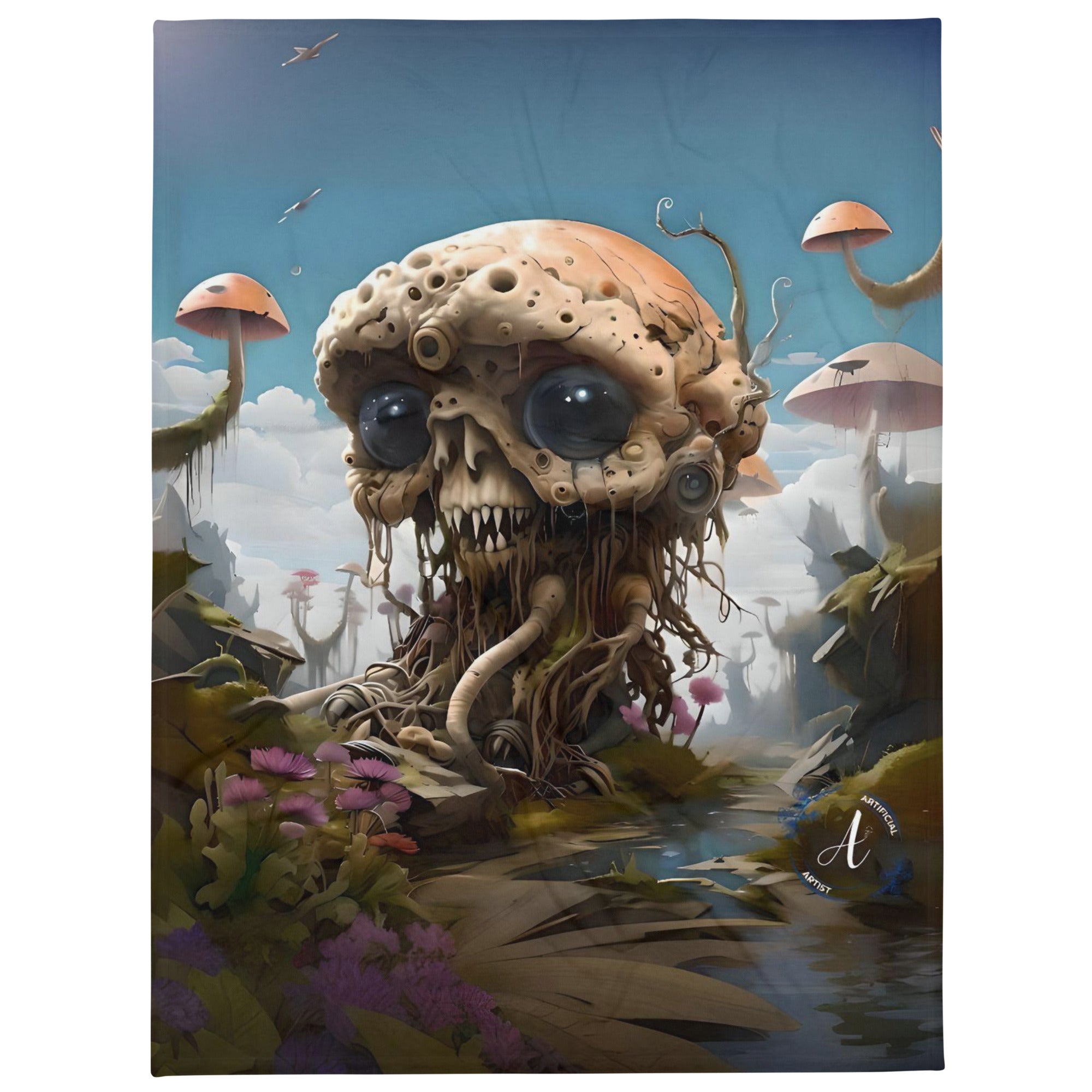 Alien Art Throw Blanket - Soft Polyester Digital Print Design