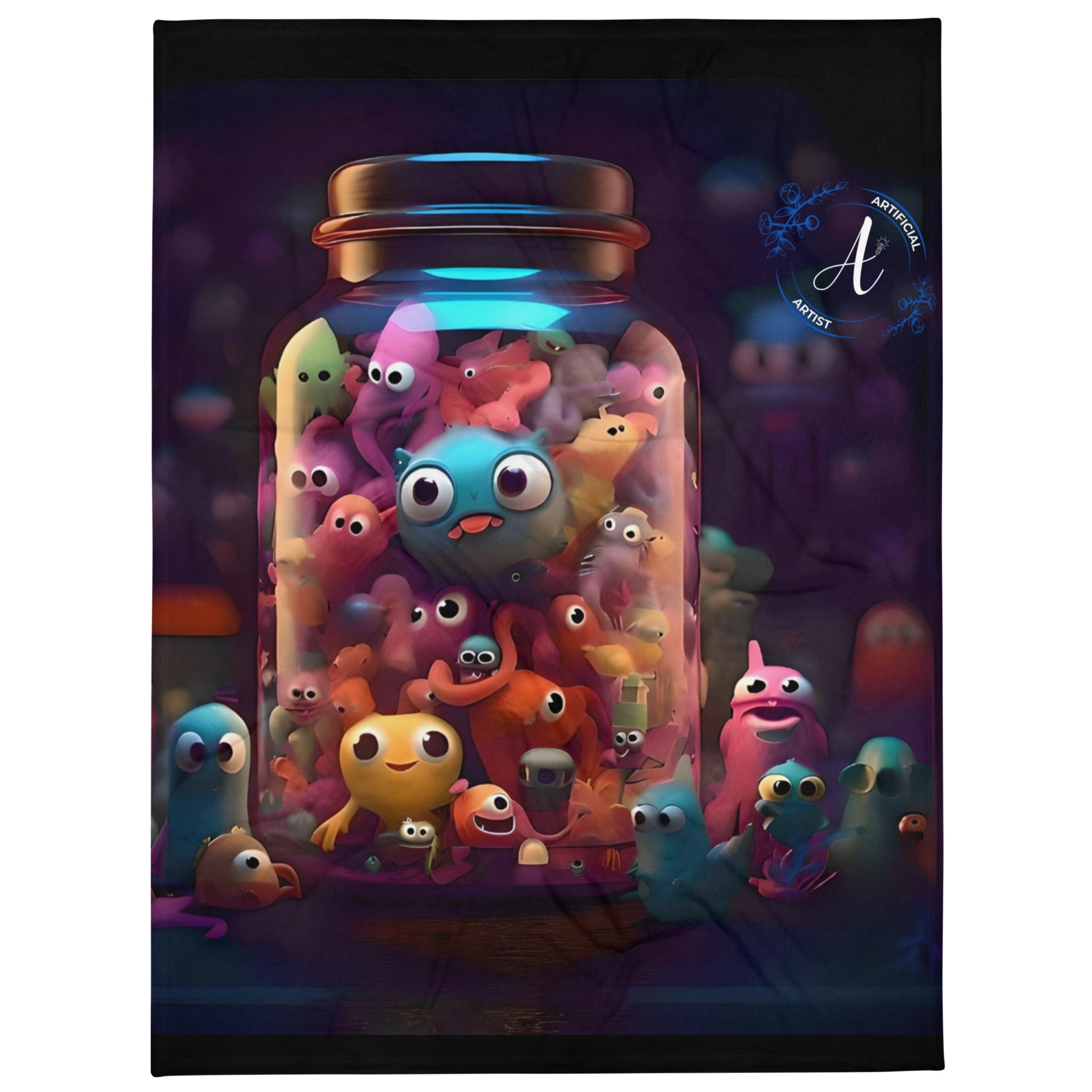 Jar of Friends Throw Blanket - Soft Polyester Art Print Blanket