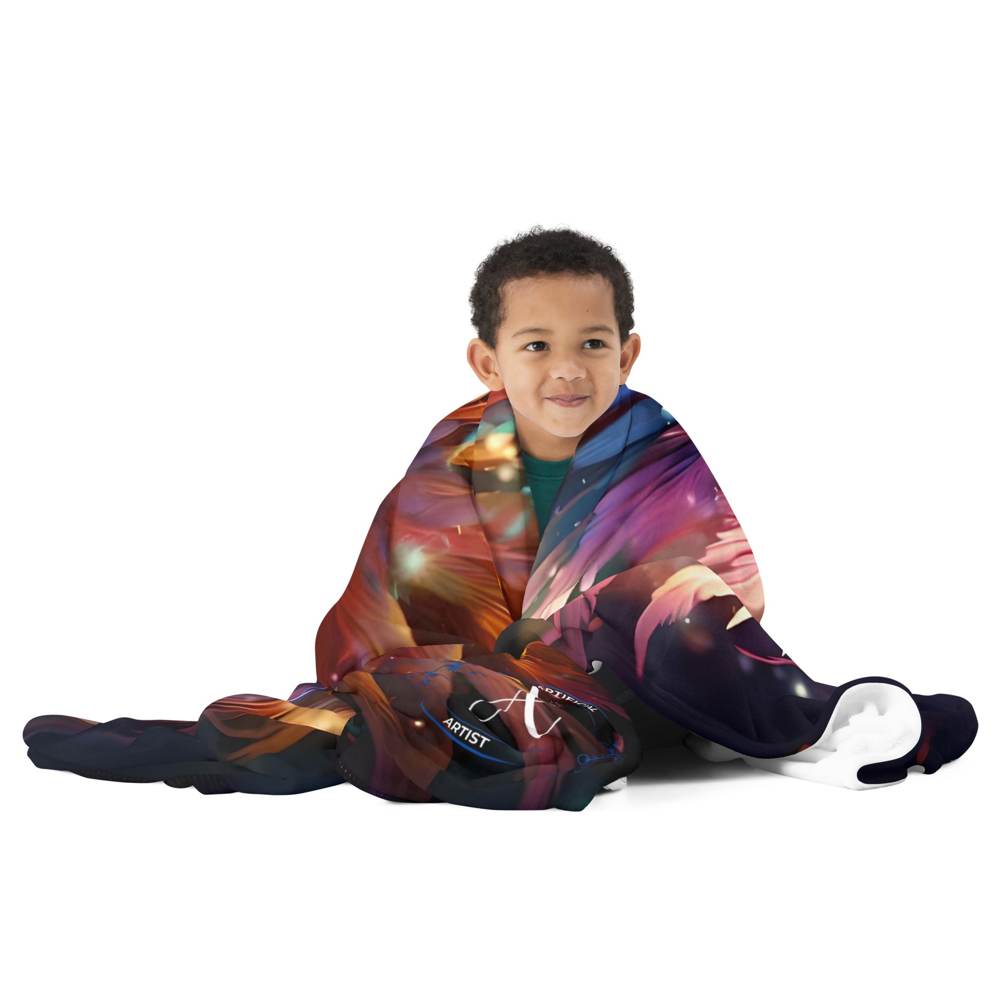 Soft polyester silk touch phoenix throw blanket in vibrant colors, size 60″×80″ by Artificial Artist