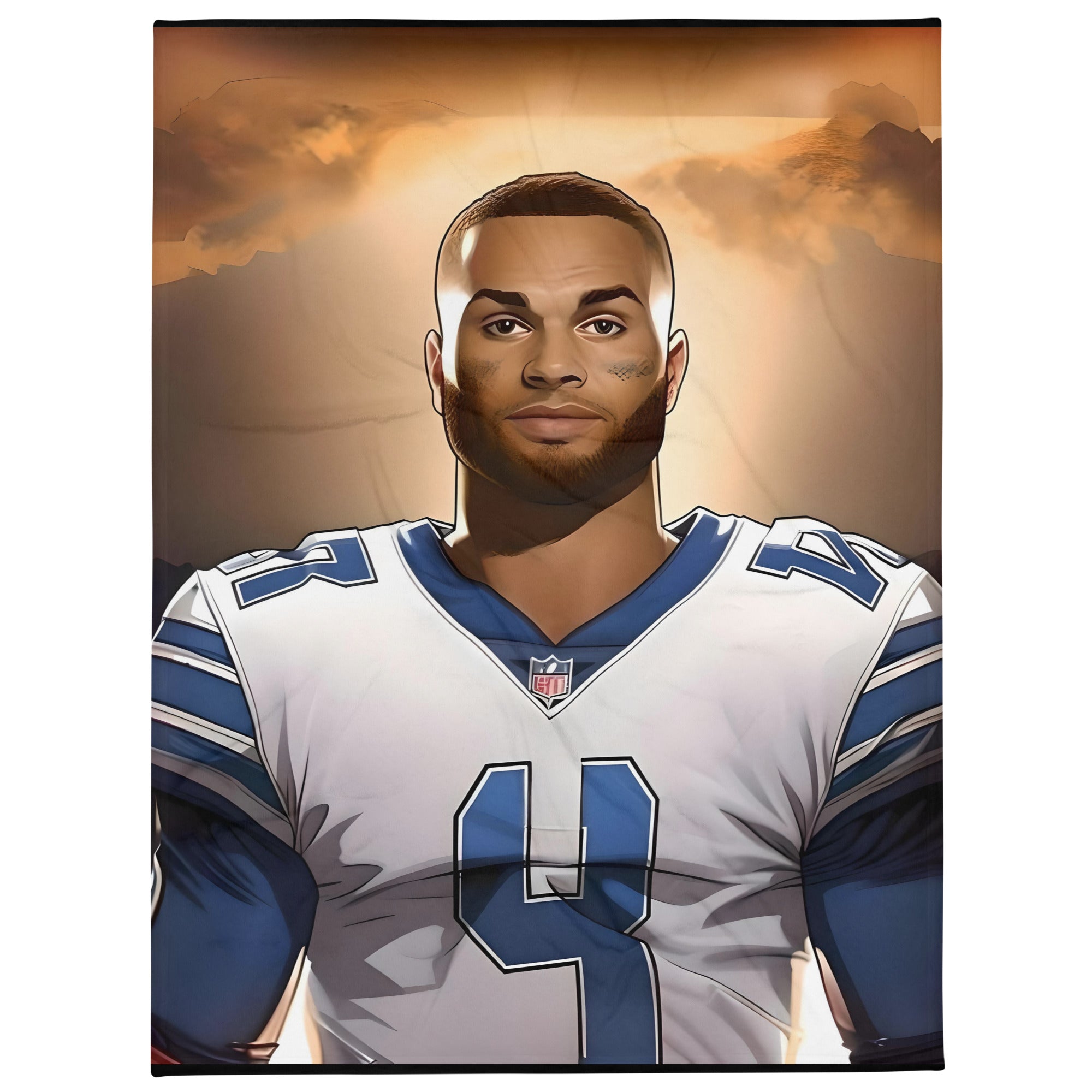 Dallas Cowboys Dak Prescott Throw Blanket - Polyester Game Day