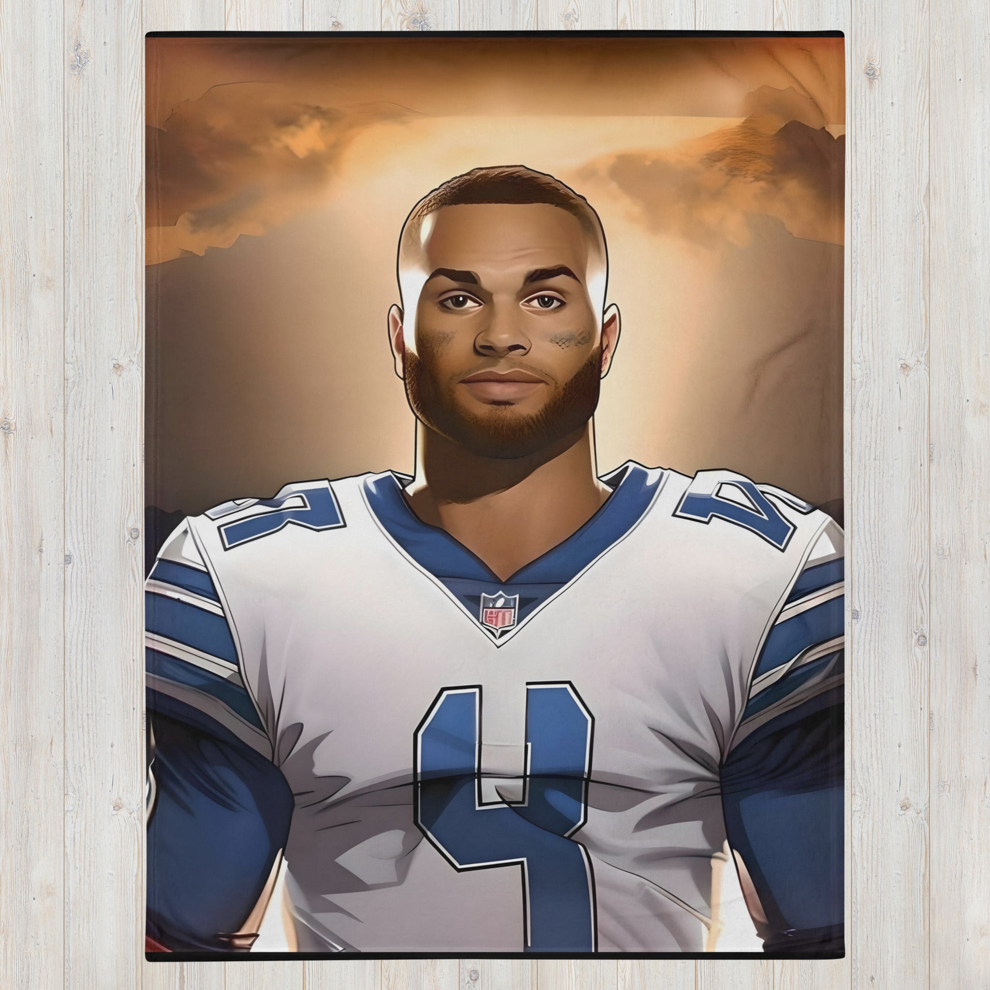 Dallas Cowboys Dak Prescott Throw Blanket - Polyester Game Day