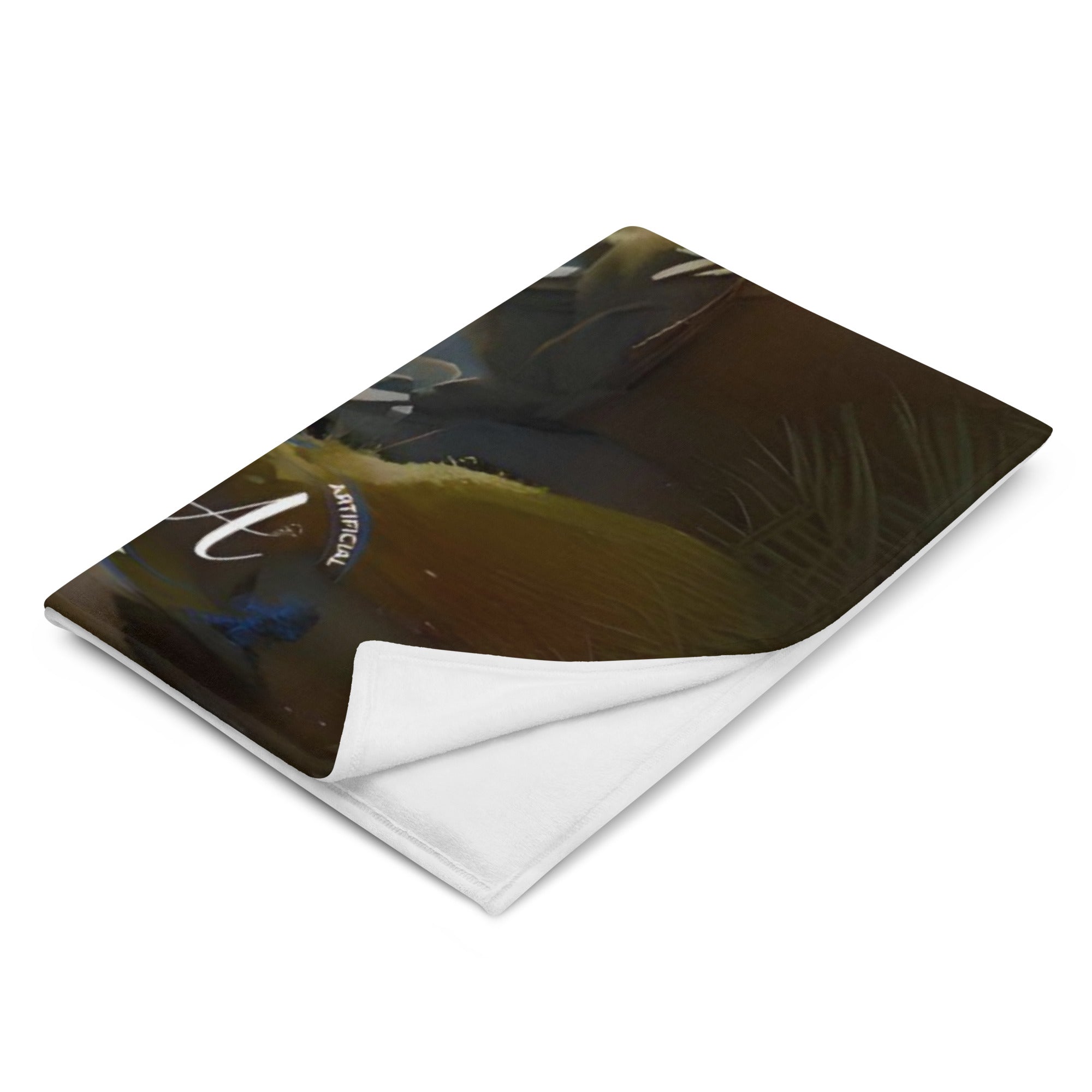 Soft polyester throw blanket with colorful alien art design, available in horizontal and vertical styles.