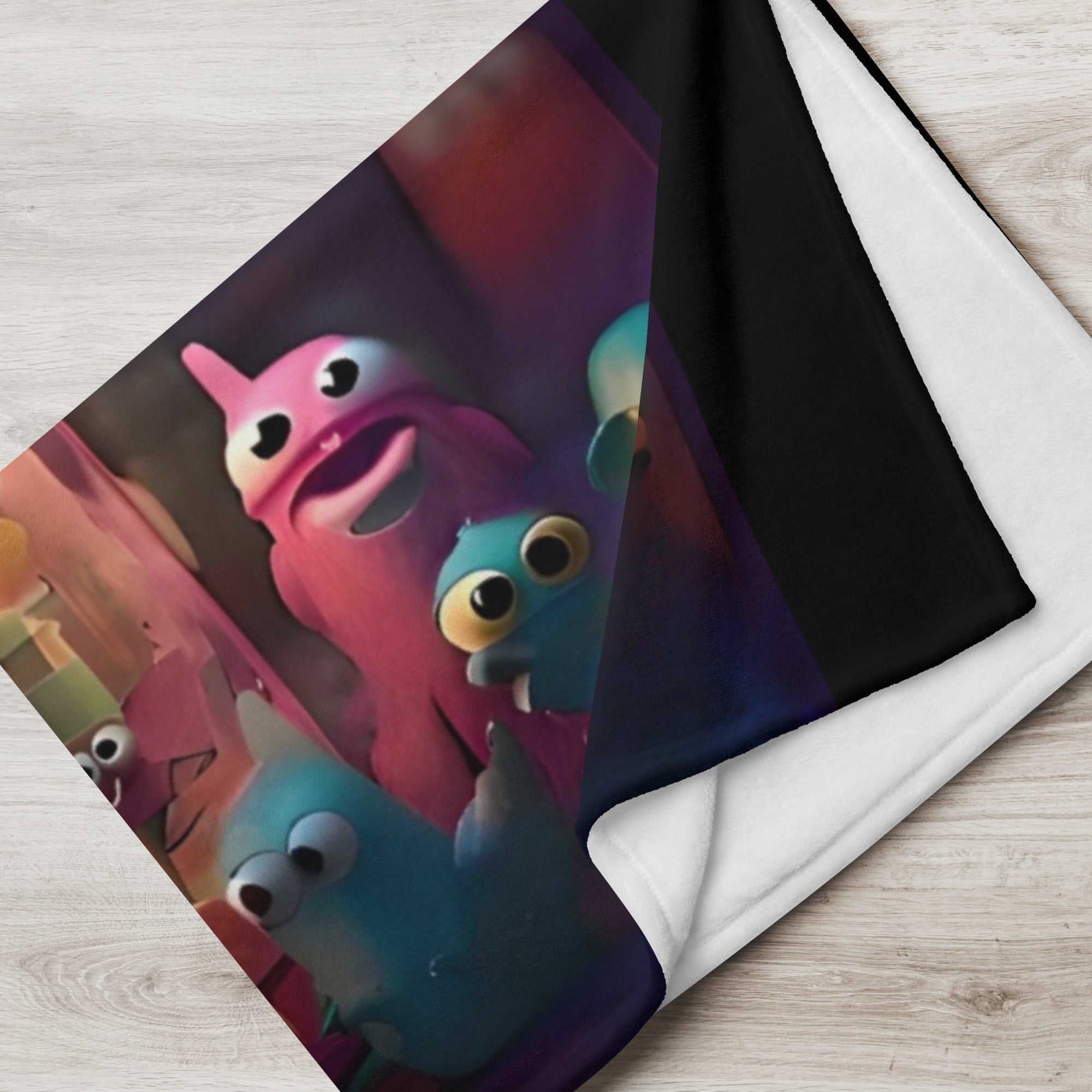 Soft polyester throw blanket with vibrant art print, 60″×80″, by Artificial Artist in horizontal style