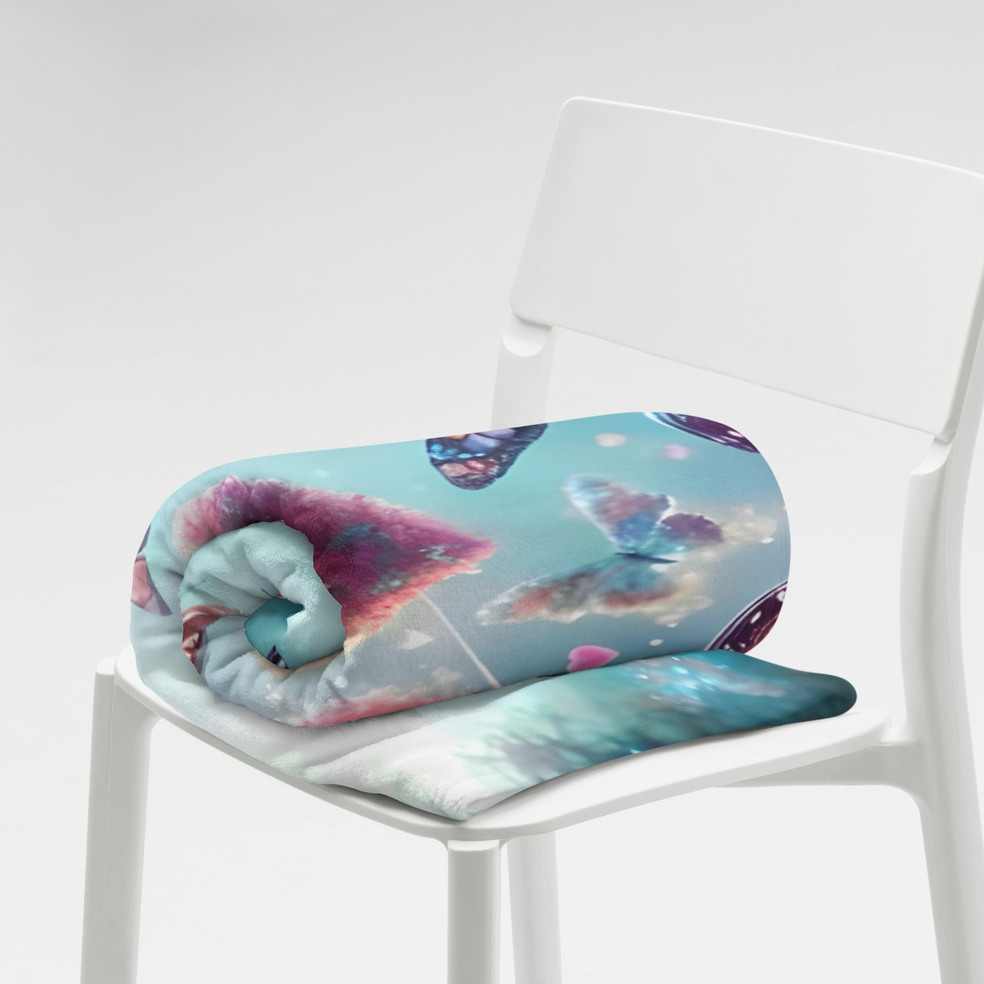 Butterfly Hearts Silk Touch Throw Blanket - Vibrant Print