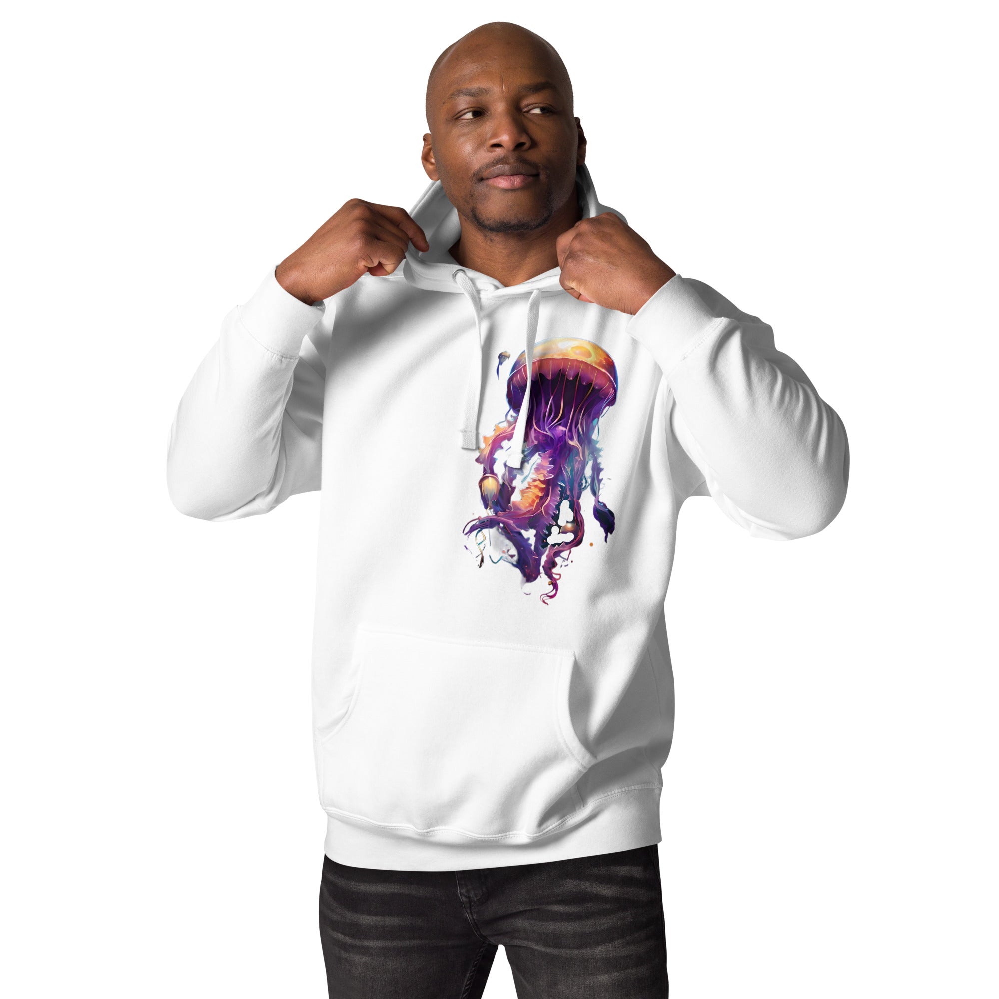 Jellyfish Hoodie - Cotton Blend Streetwear Sweatshirt with Pouch