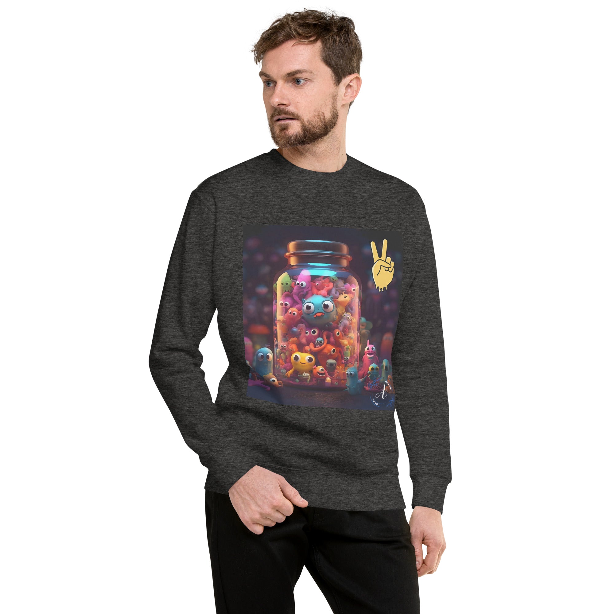 Jar of Friends Cotton Fleece Sweatshirt - Premium Art Design