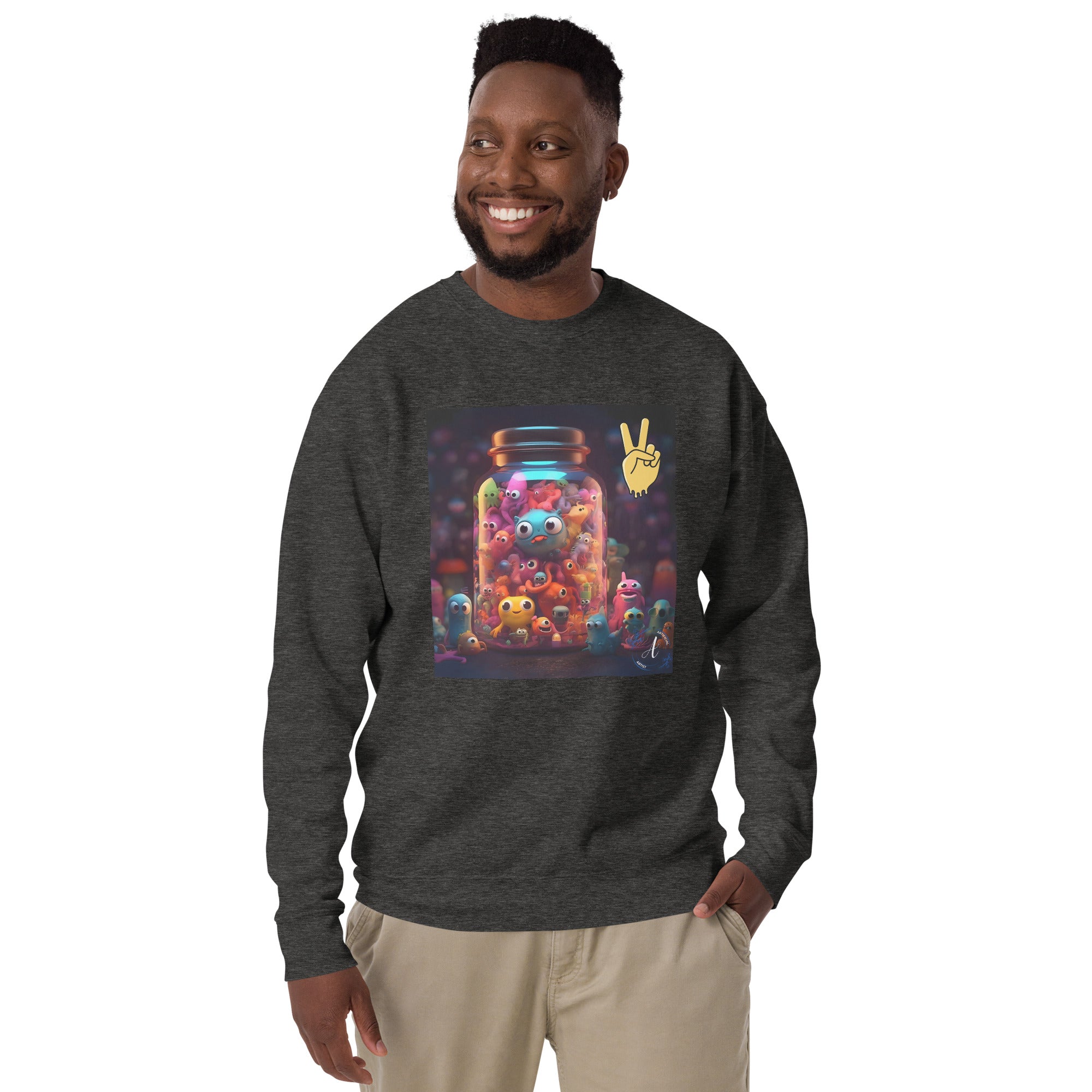Jar of Friends Cotton Fleece Sweatshirt - Premium Art Design