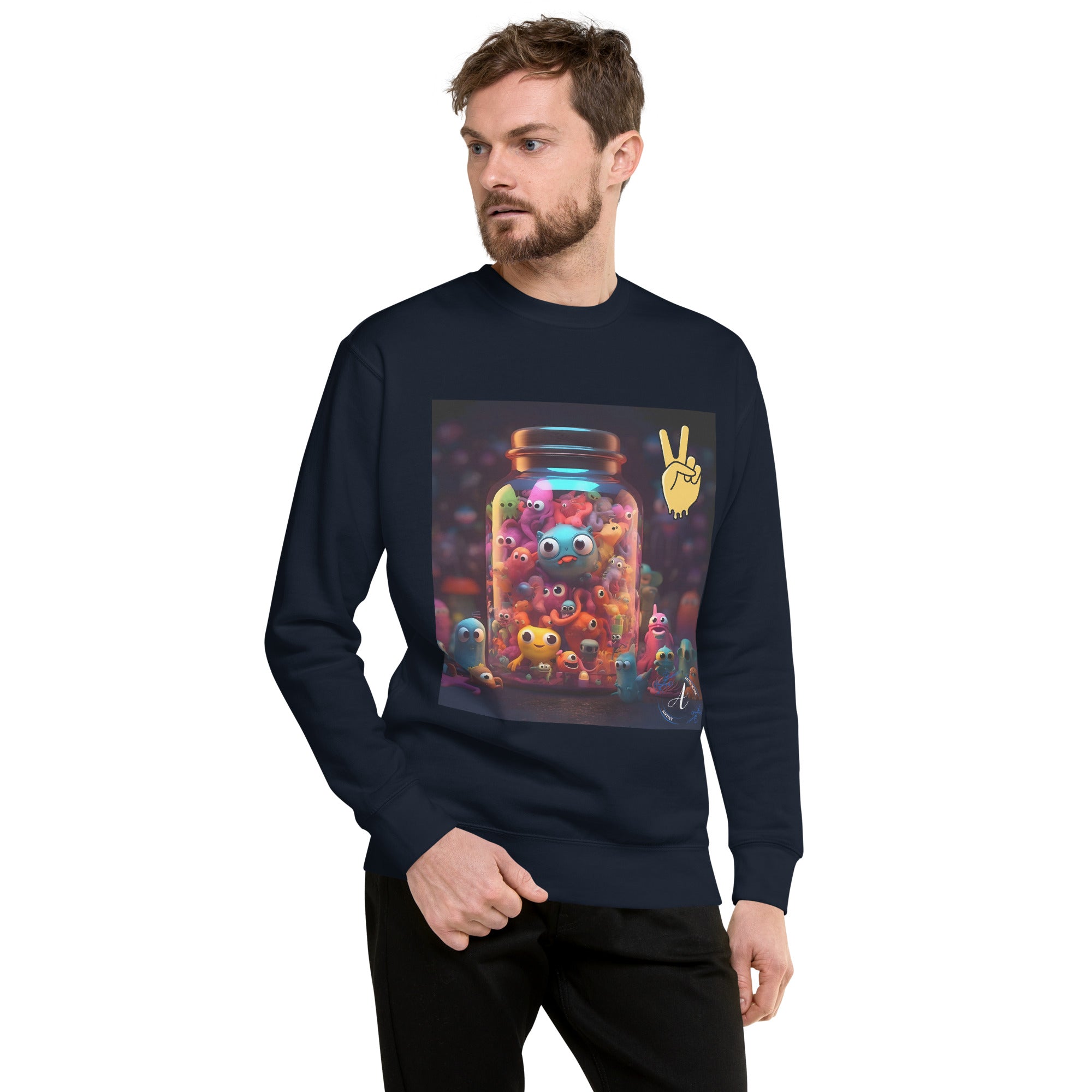 Jar of Friends Cotton Fleece Sweatshirt - Premium Art Design