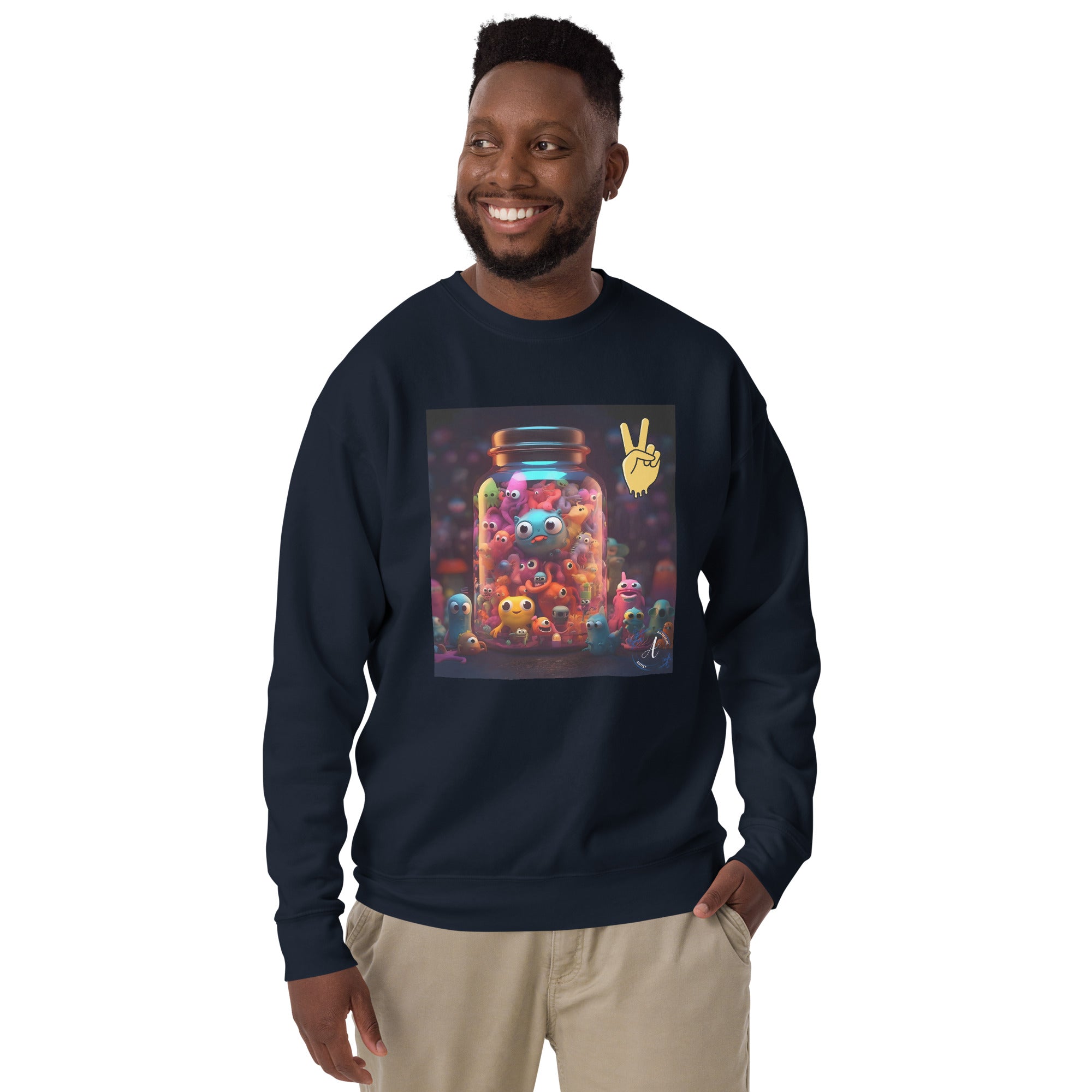 Jar of Friends Cotton Fleece Sweatshirt - Premium Art Design